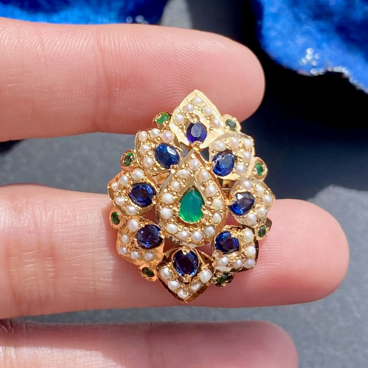 Ladies Rings | Gold Plated | Indian Jadau on 925 Silver