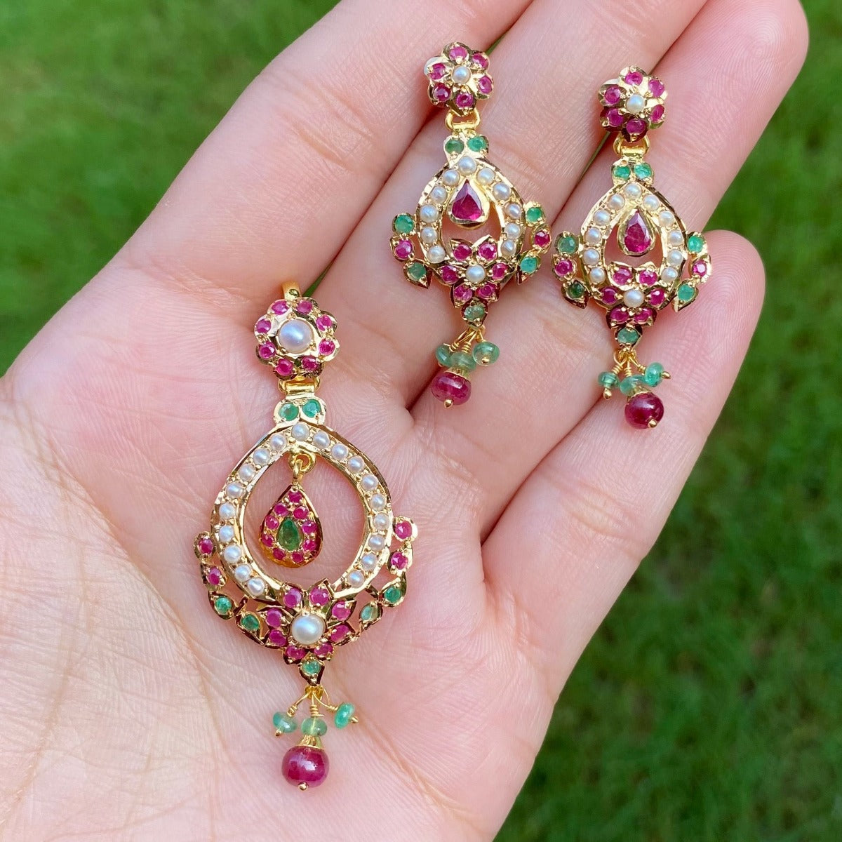 indian gold pendant set
