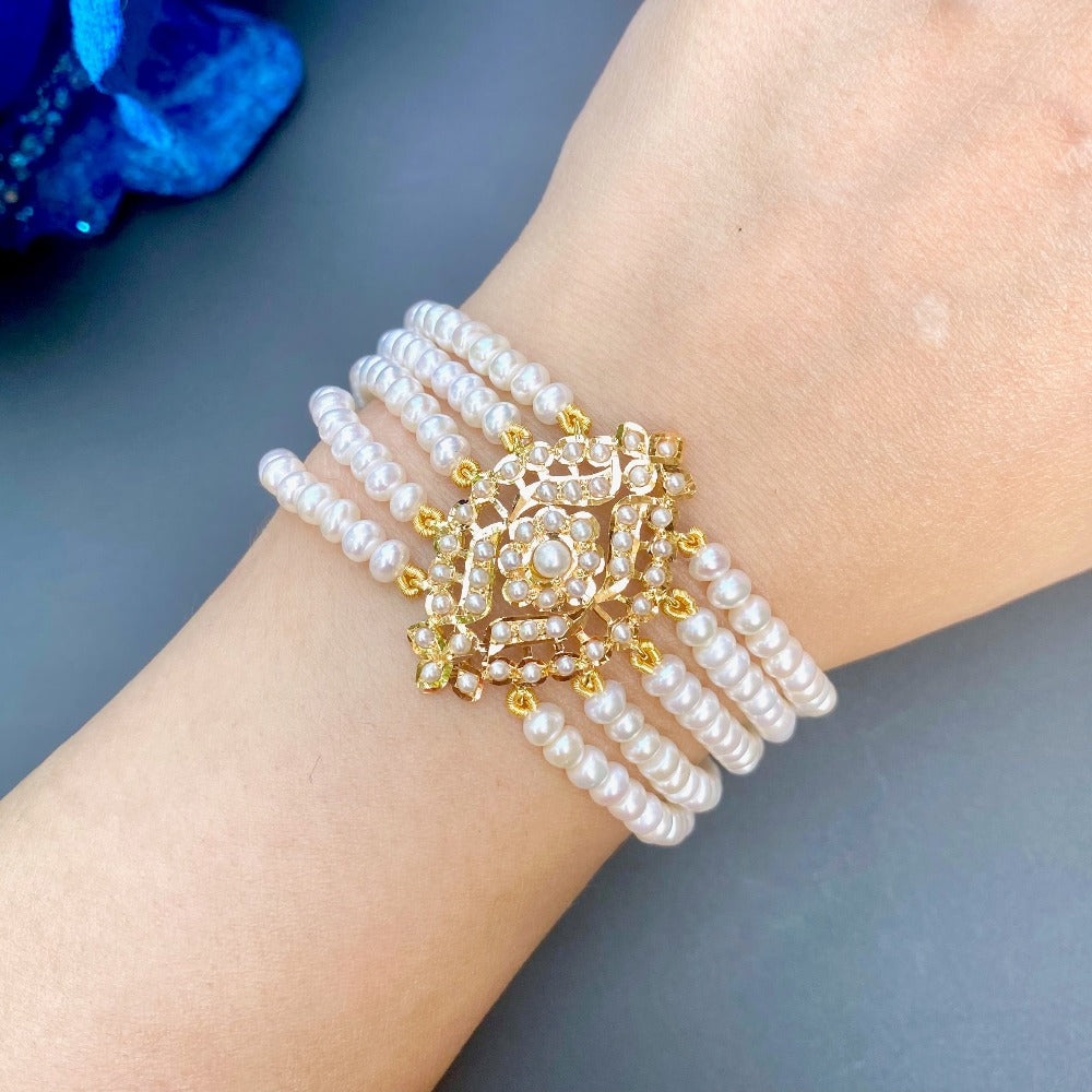 pearl bracelet on 22k gold