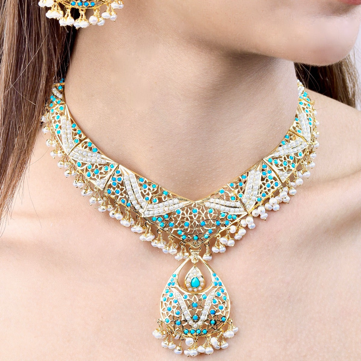 rajasthani necklace with turquoise