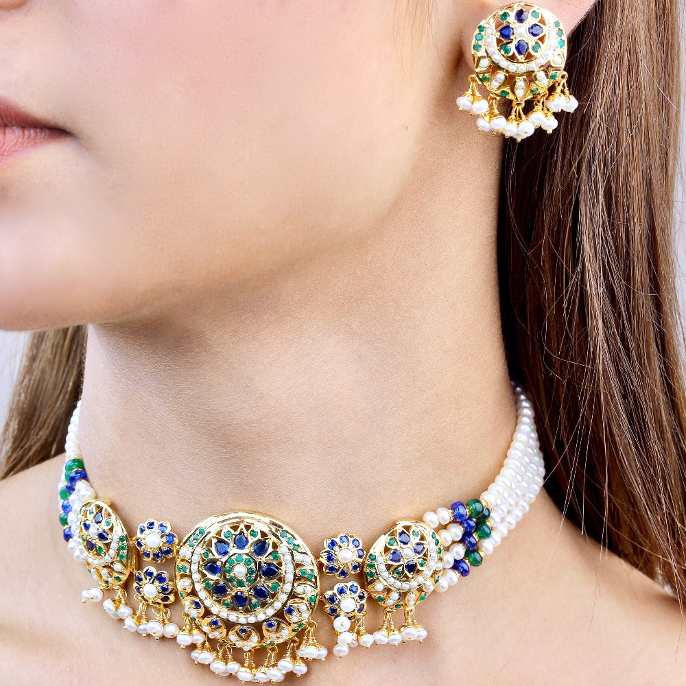 Hyderabadi Neelam choker set