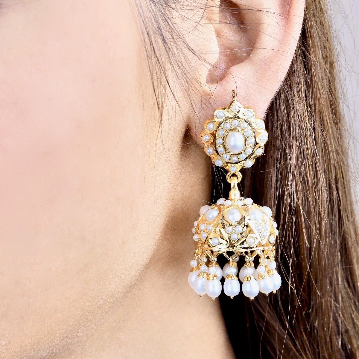 pakistani pearl jhumki