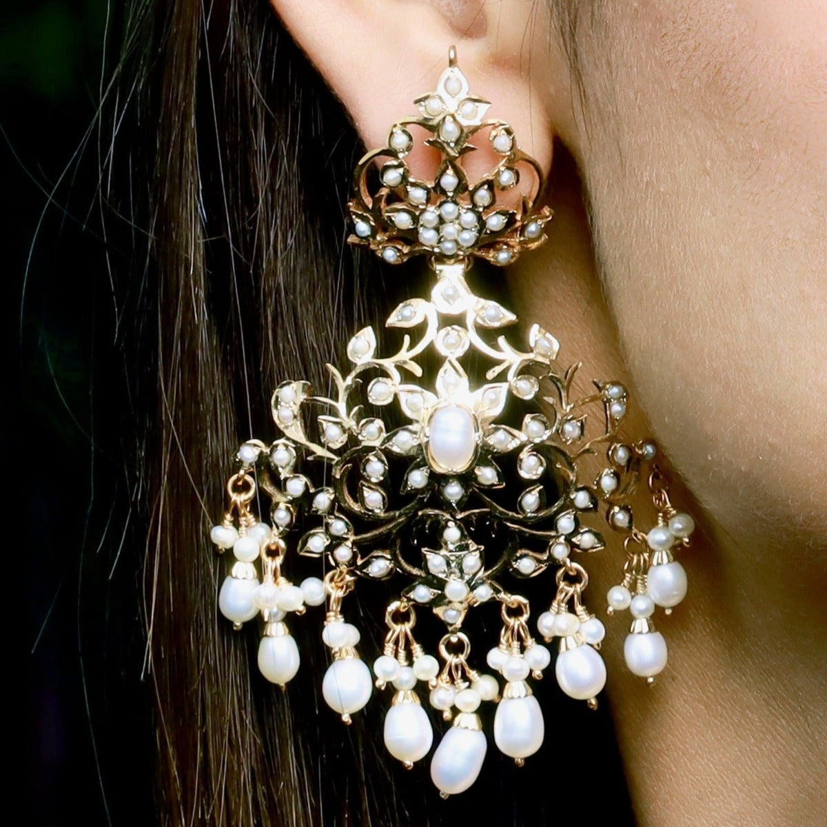 edwardian seed pearl earrings