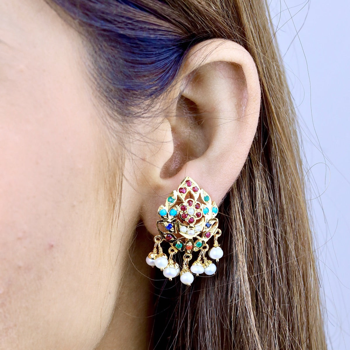 indian navratna studs