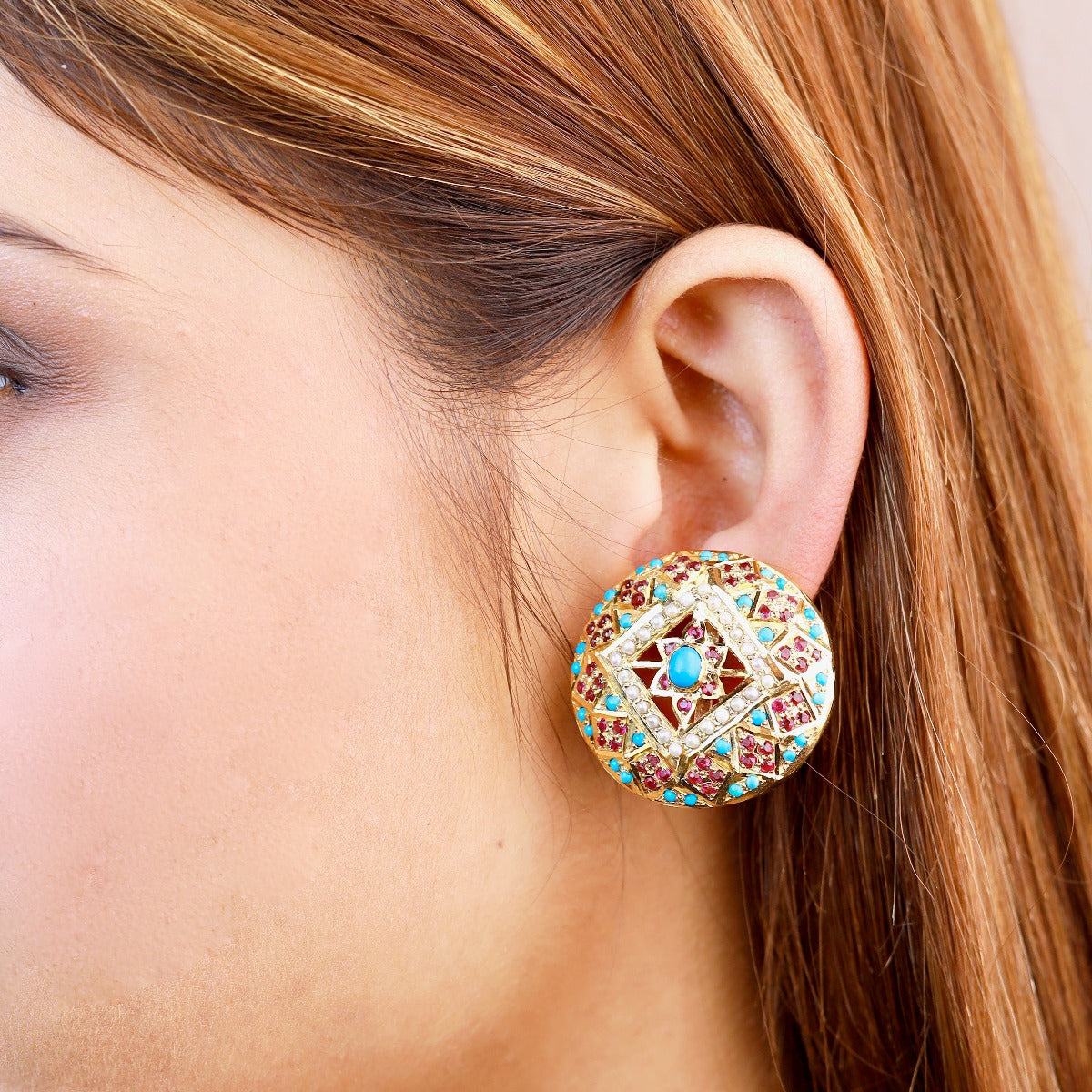 oversized indian stud earrings
