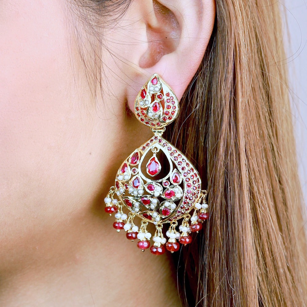 ruby red jadau chandbalis