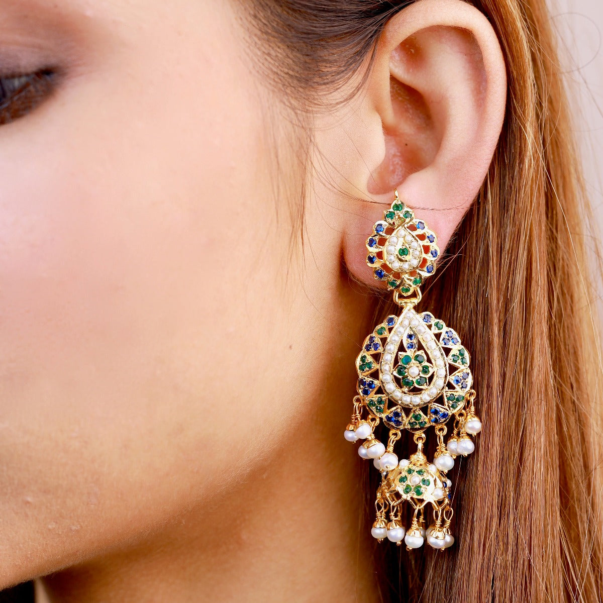 long indian jhumka earrings