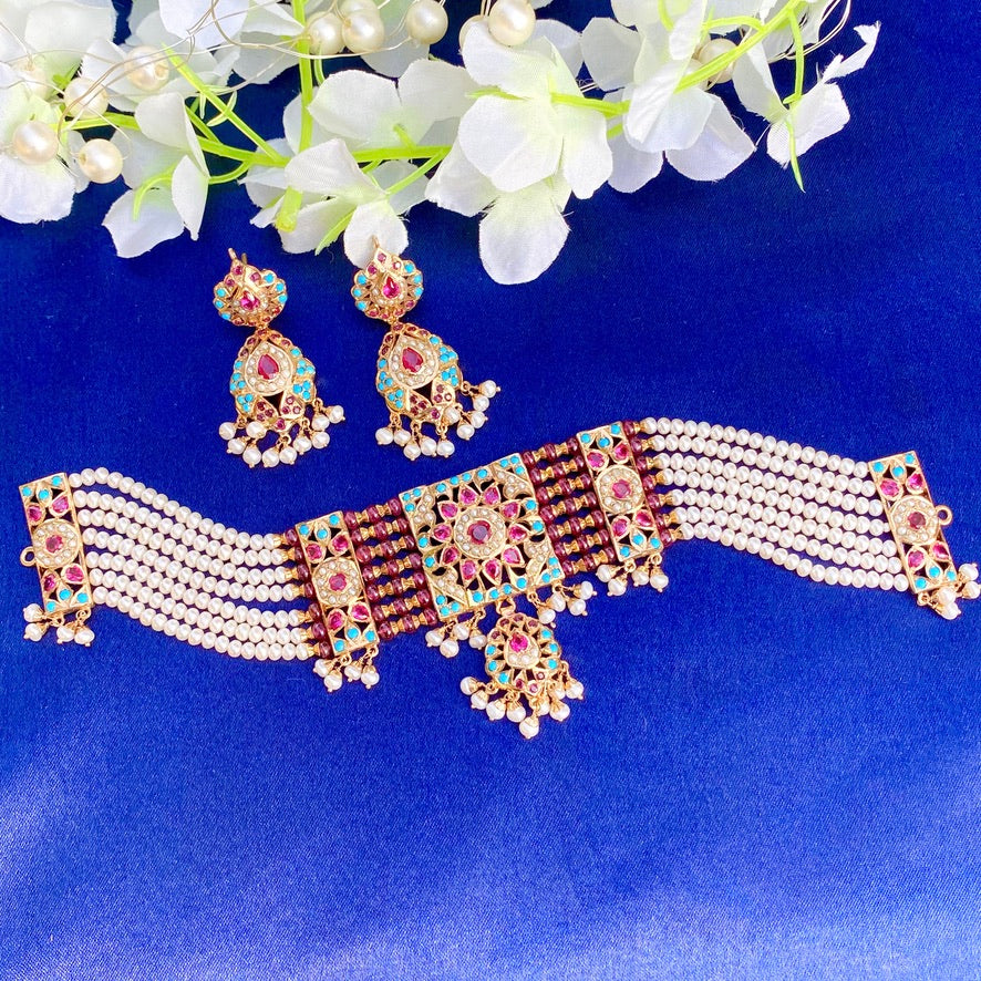 ruby feroza choker for women
