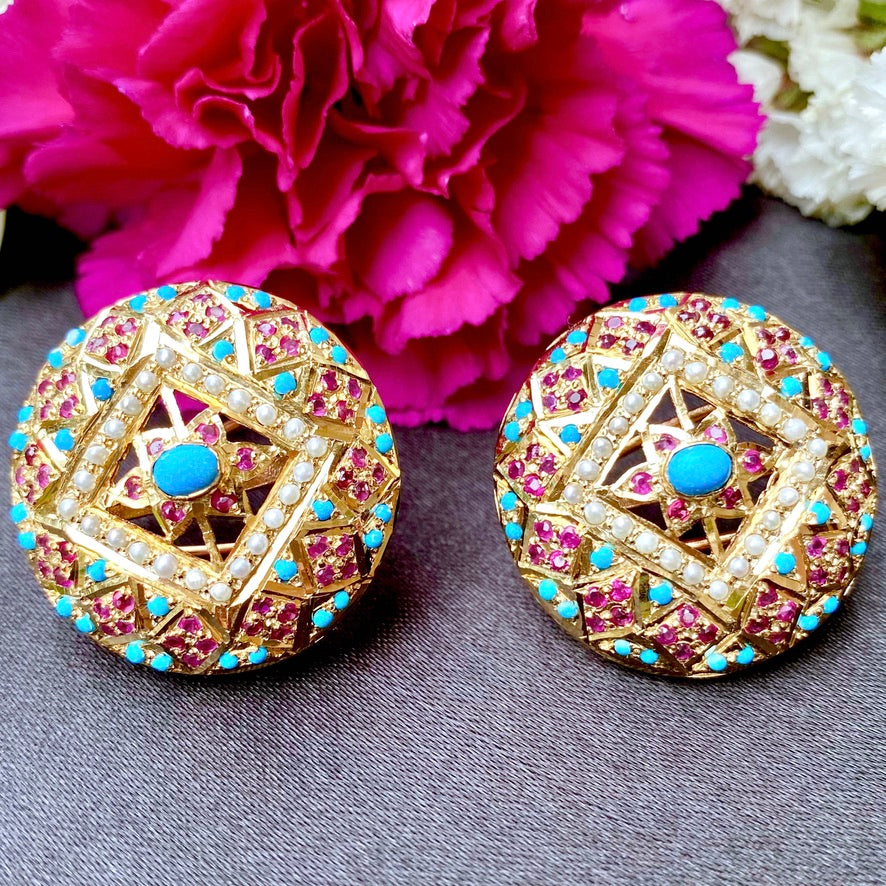 oversized indian stud earrings