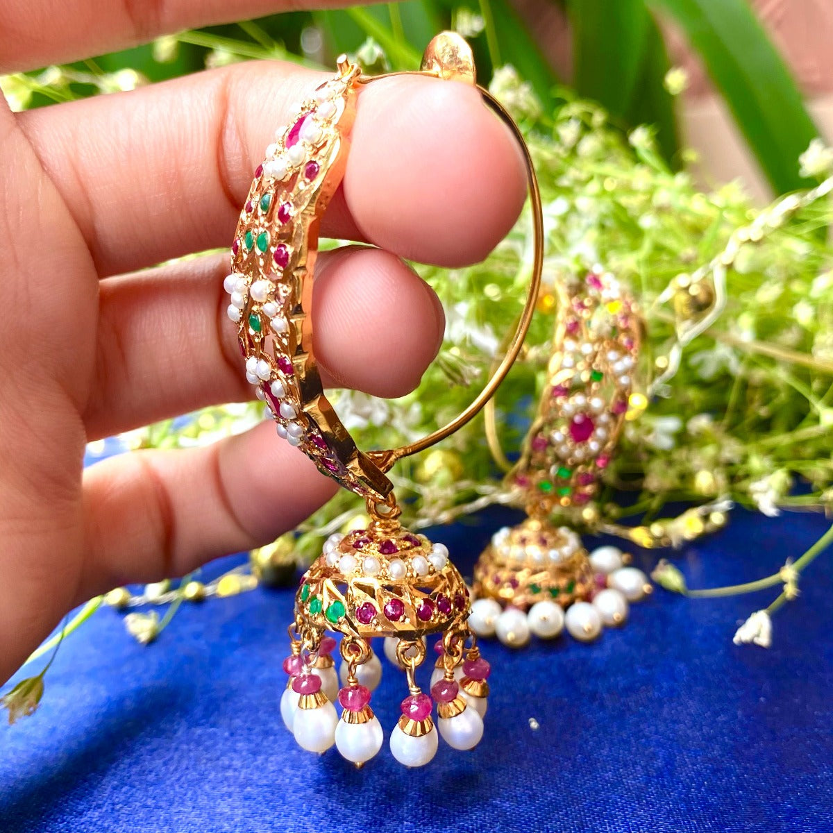gold plated dandi jhumki