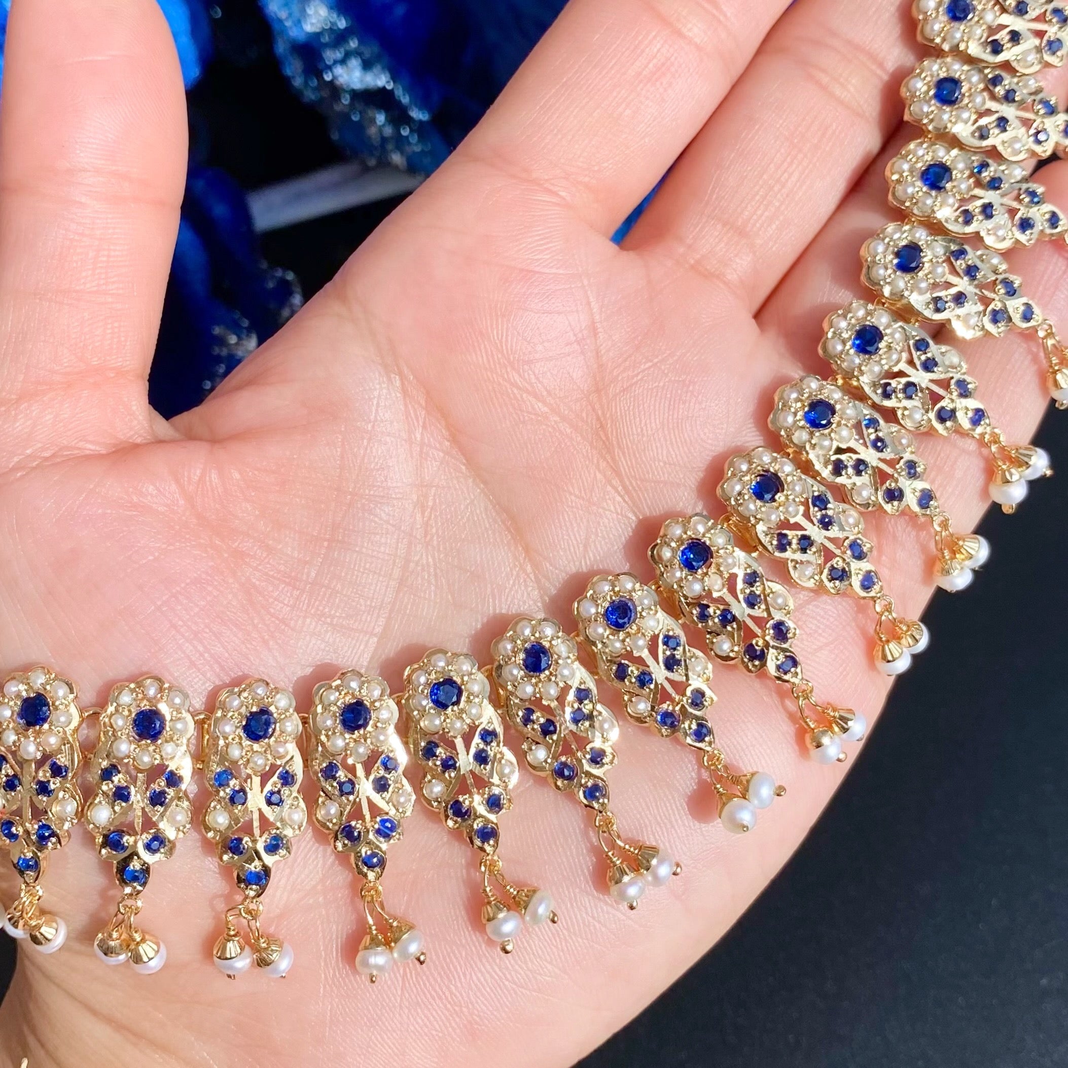 jadau necklace with chandbali