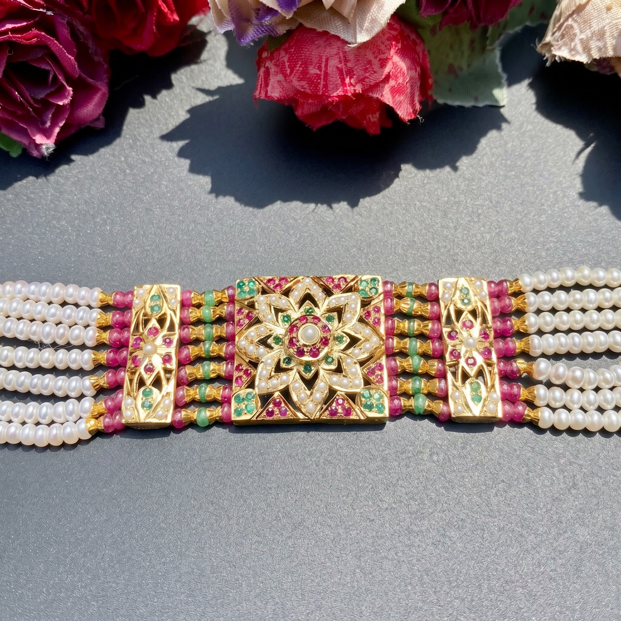 traditional indian pakistani jadau bracelet