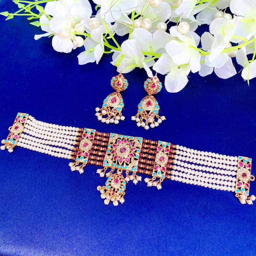 ruby feroza choker for women