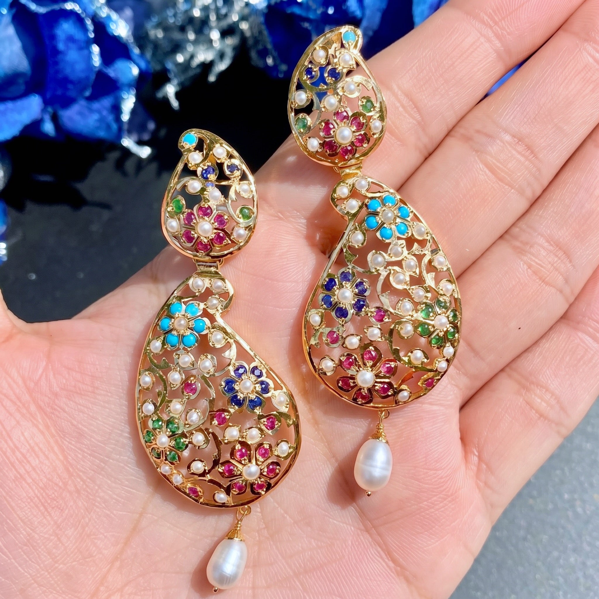 buy navratna jewellery on gold plated silver in usa