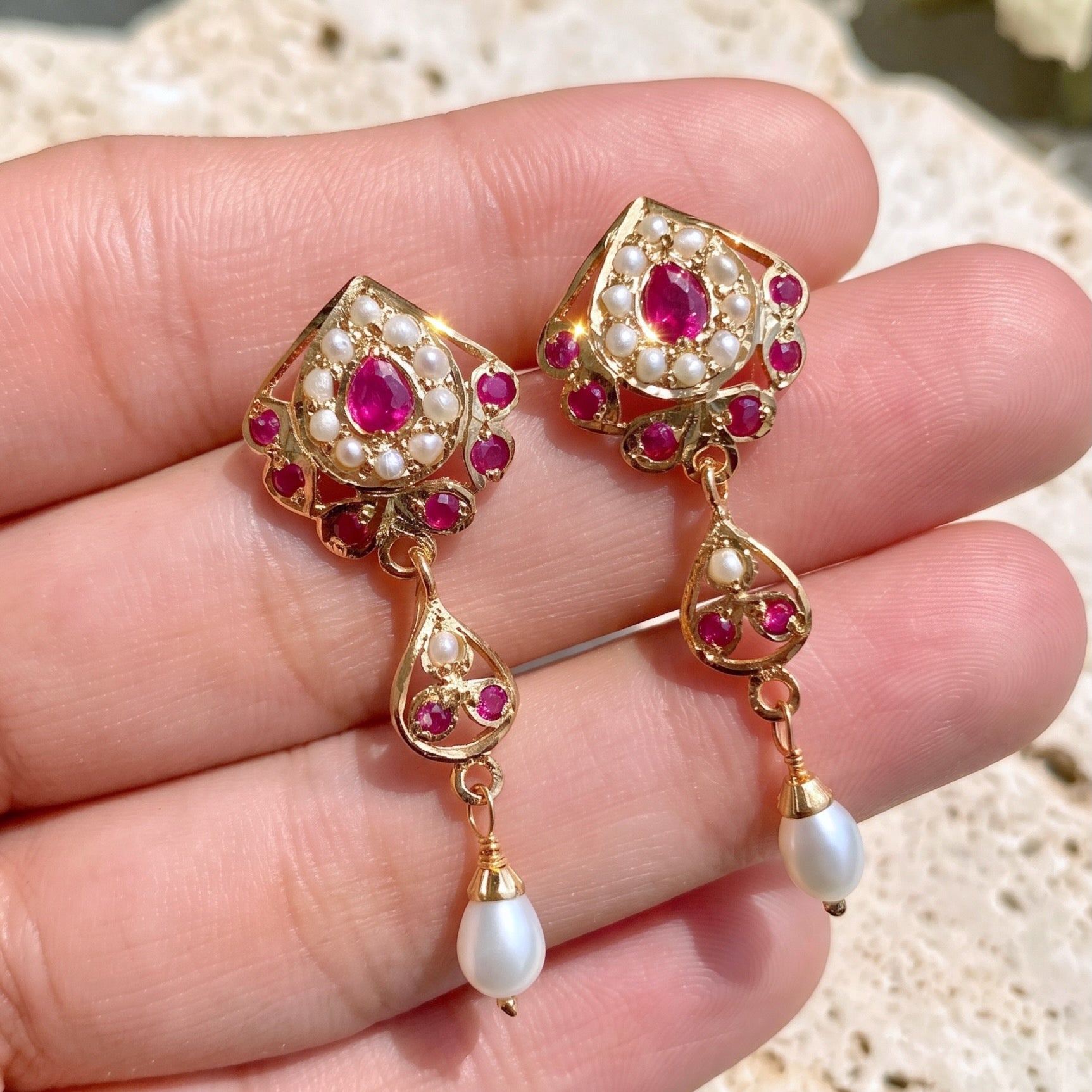 cute jadau stud earrings