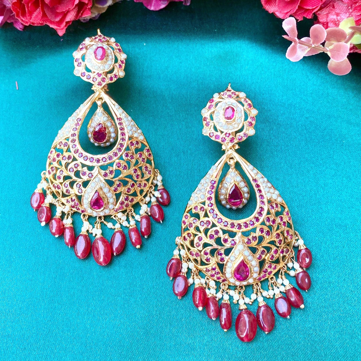 kashmiri chandbali earrings