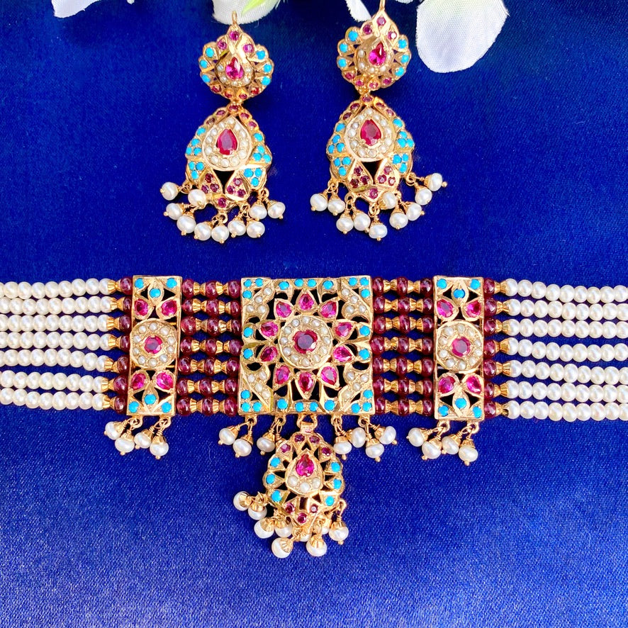 ruby feroza choker for women