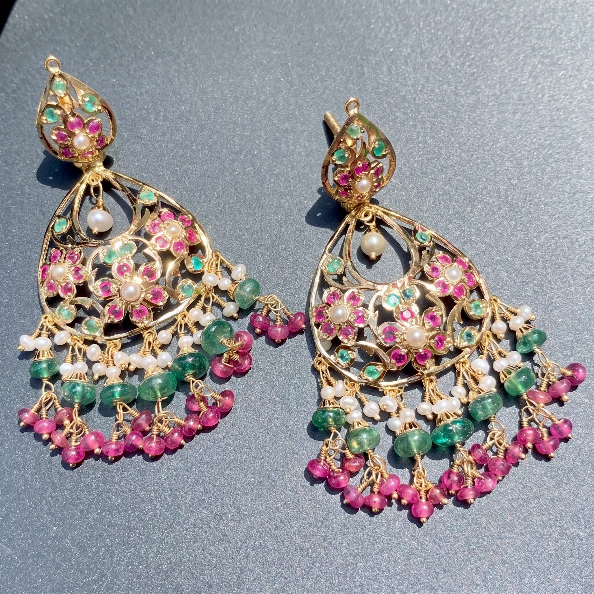 light weight chandbali earrings in gold