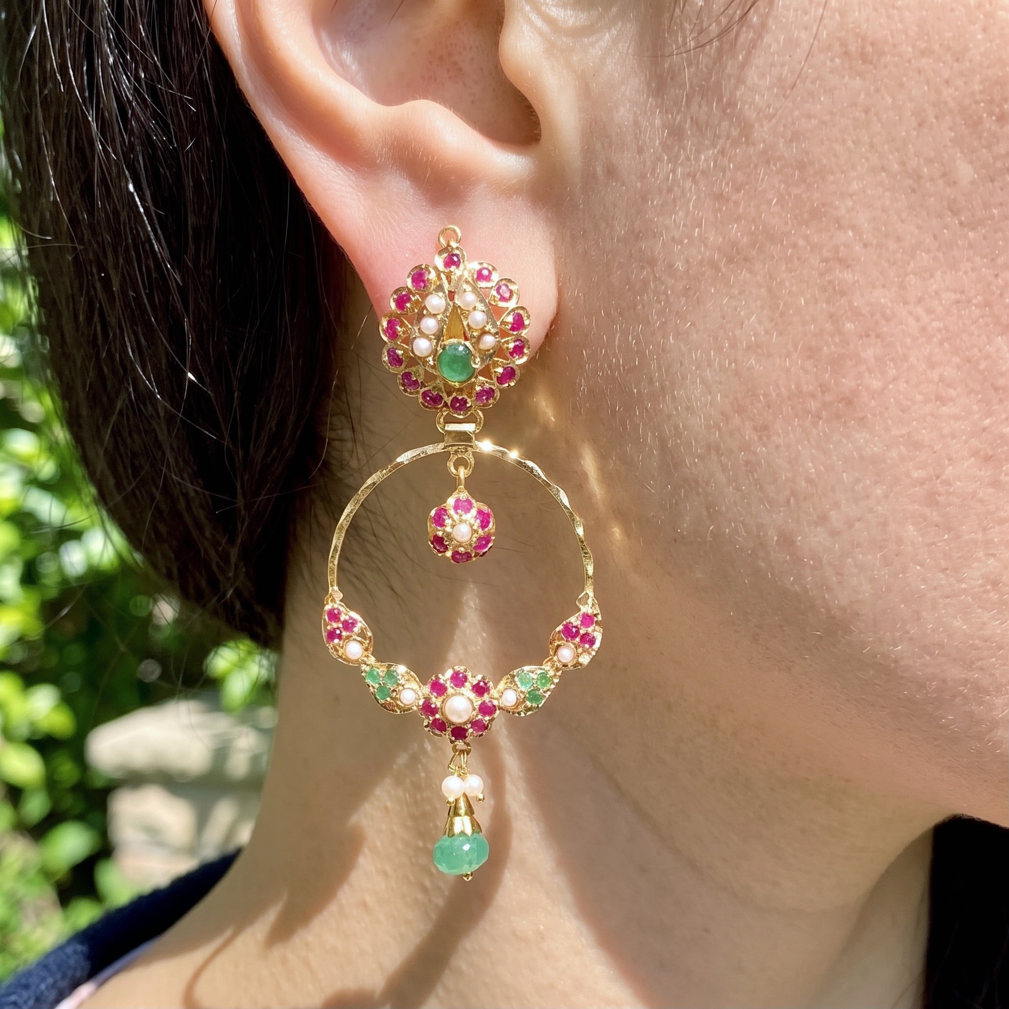 lightweight jadau chandbali in gold