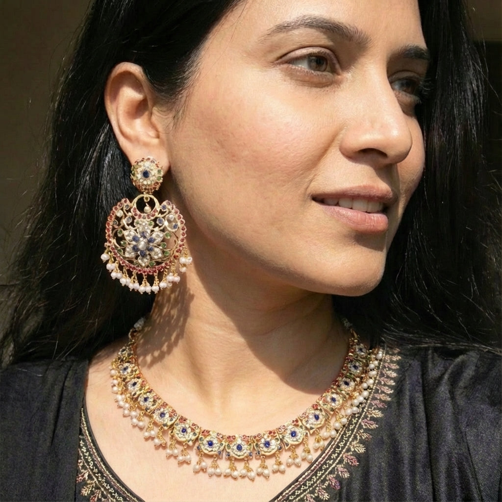 Indian Silver Jewelry Set | Exquisitely Crafted | Premium Materials NS 264