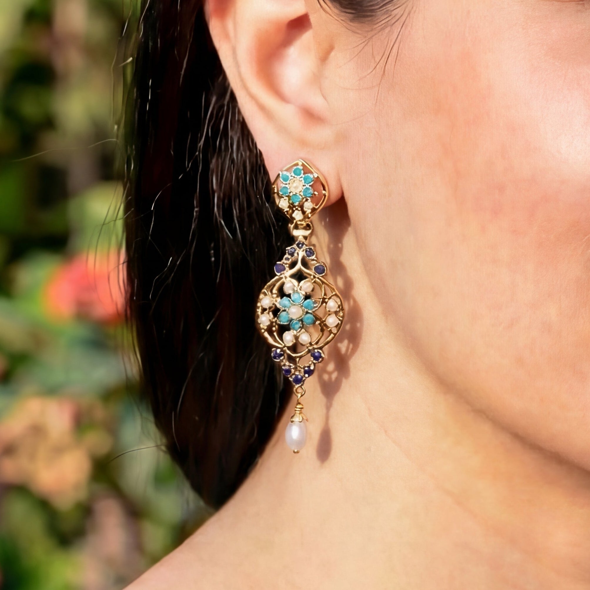 Cute Jadau Earrings for Girls & Women | Gold Plated on 925 Silver ER 623