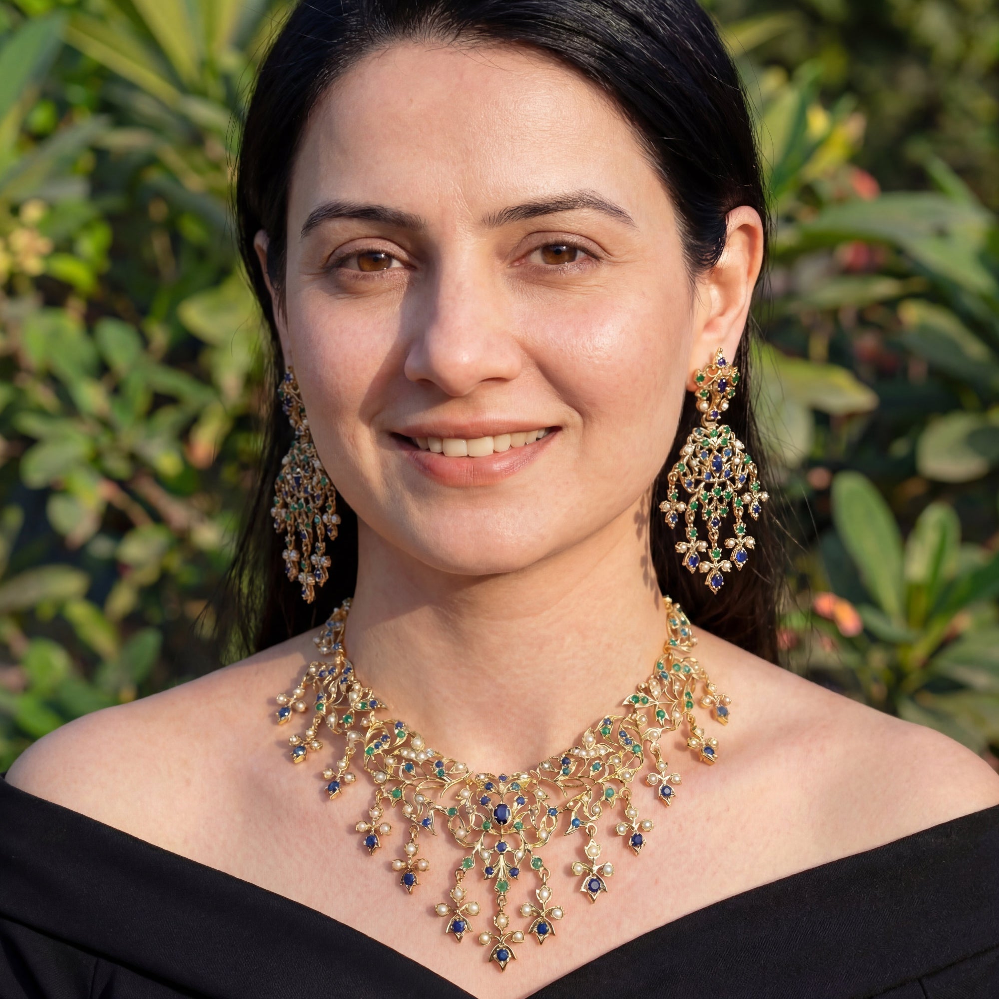 Antique Styled Indian Necklace Set | Old World Charm Jewelry | Silver Jewelry NS 194