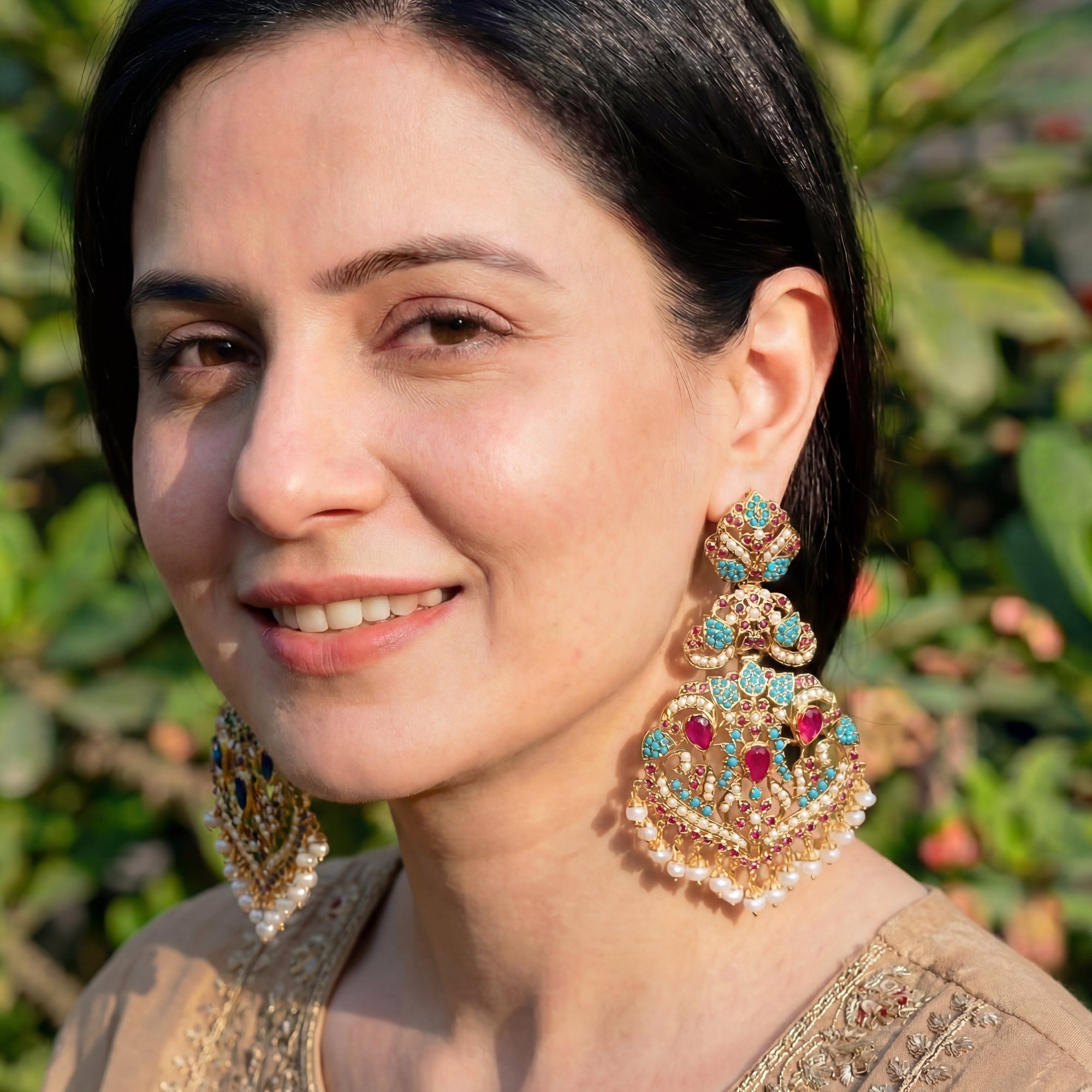 Statement Jadau Danglers | Bold & Beautiful Indian Earrings ER 398