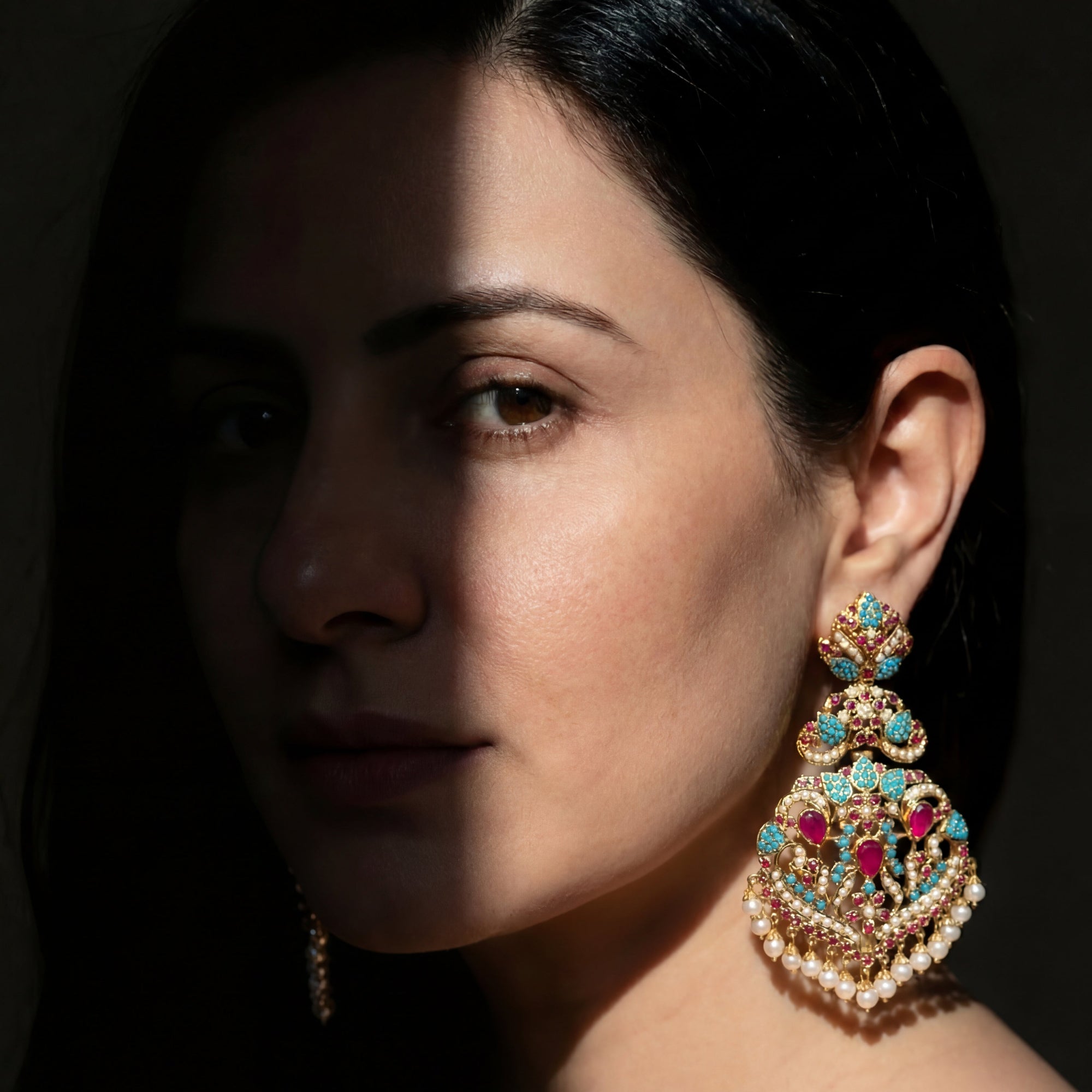 Statement Jadau Danglers | Bold & Beautiful Indian Earrings ER 398