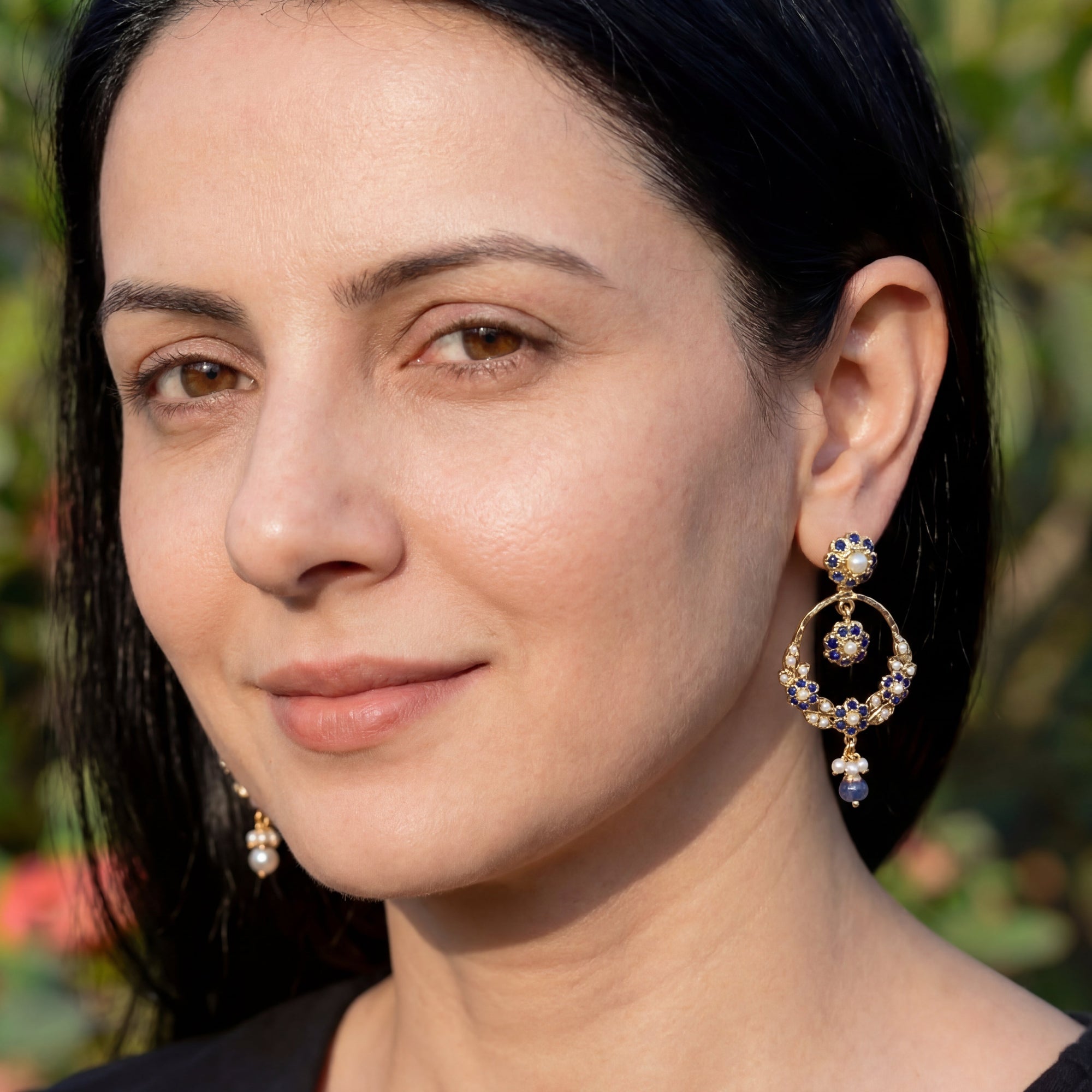 Small Jadau Earrings | Gold Plated | Indian Chandbali Design ER 495