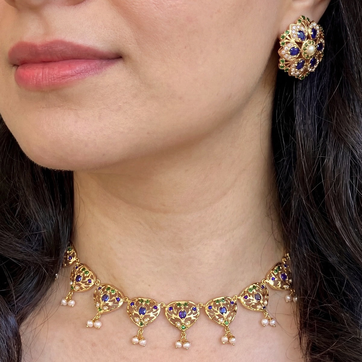 Classy & Trendy Jewellery | Sapphire Like Blue Stones | Modern Design NS 259