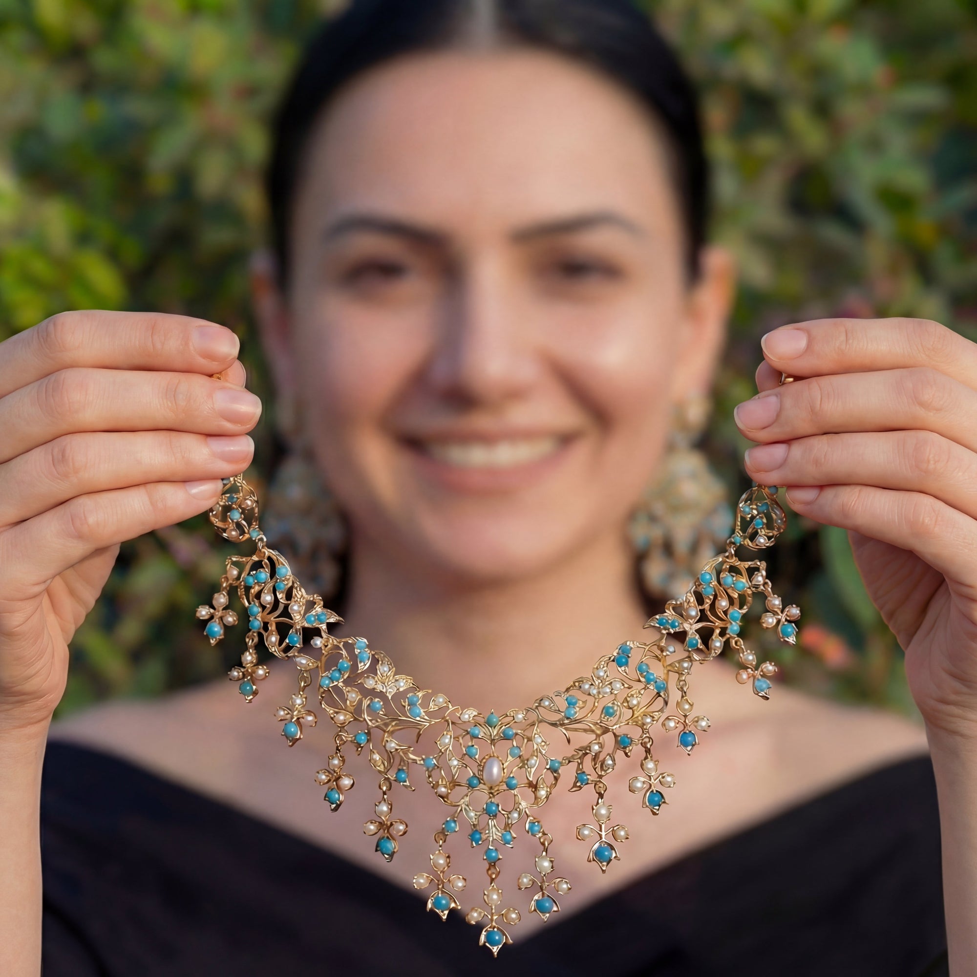 Gold Plated Indian Jewellery | Antique Necklace Set Design NS 056