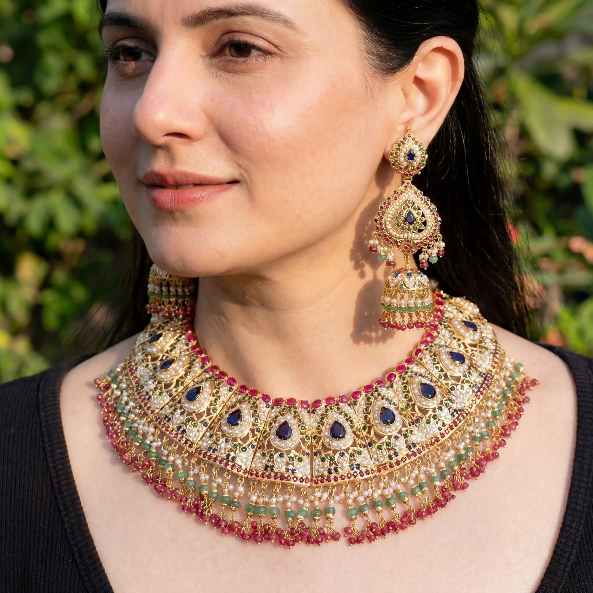 Bridal Jewellery Set | Traditional Indian Jewellery | Multicoloured Set NS 278