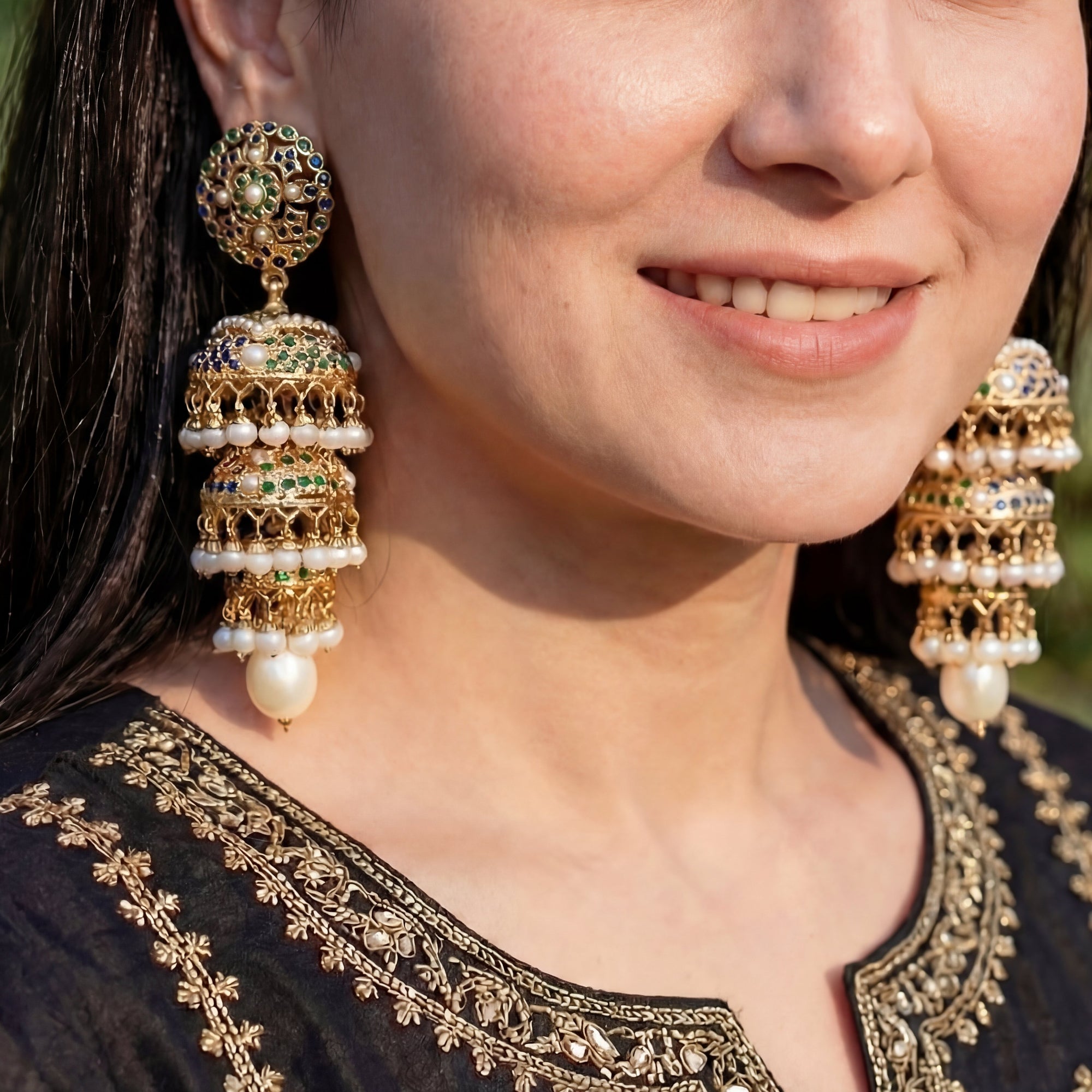 Triple Jhumka Earrings | Shop Indian Silver Jhumka Online ER 154
