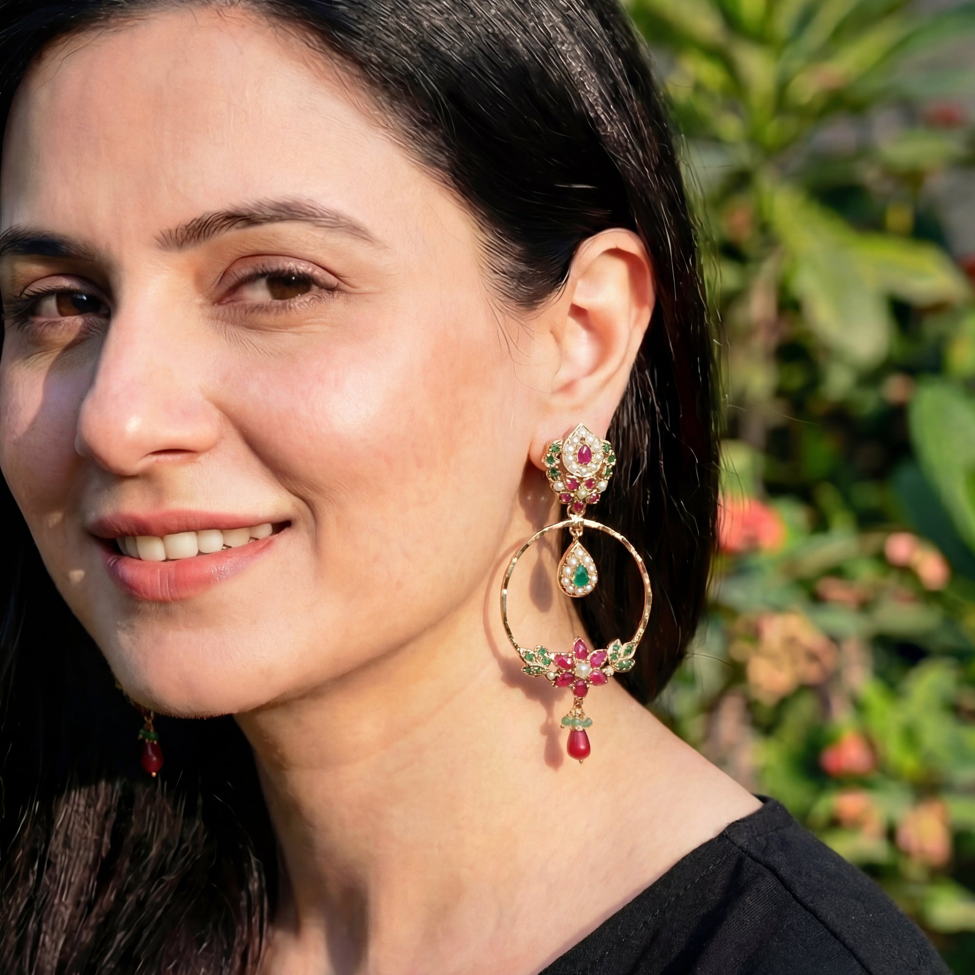Delicate Gold Plated Chandbali Earrings | Light Weight Earrings | Minimalist Design ER 326