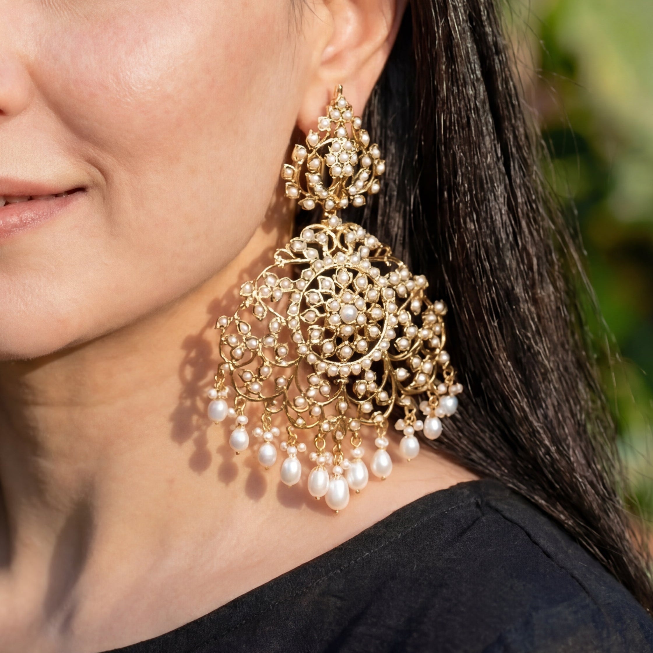Big Indian Jadau Earrings | Gold Plated in Silver ER 100