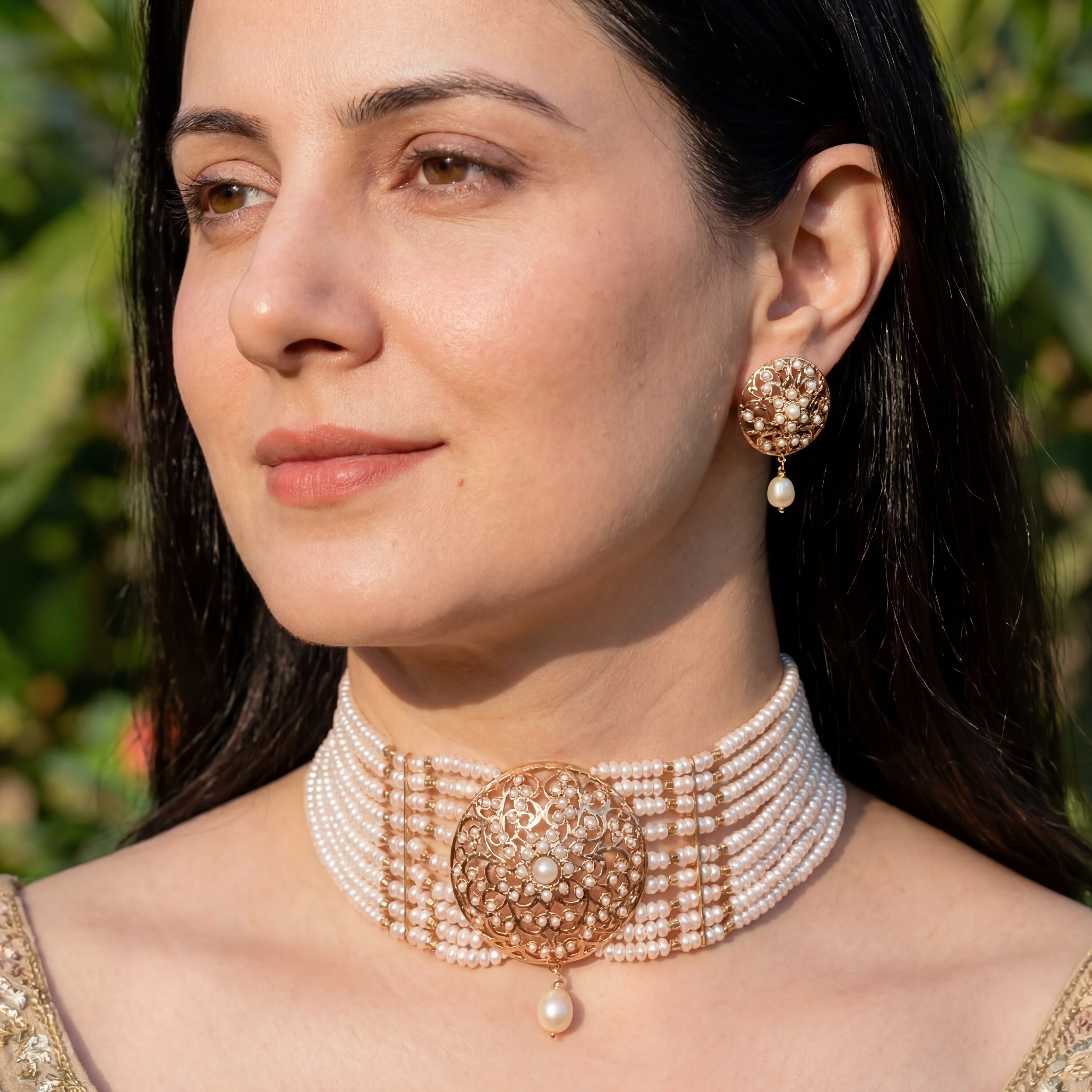 Pearl Choker Set for Women | Affordable Indian Handmade Jewelry NS 427