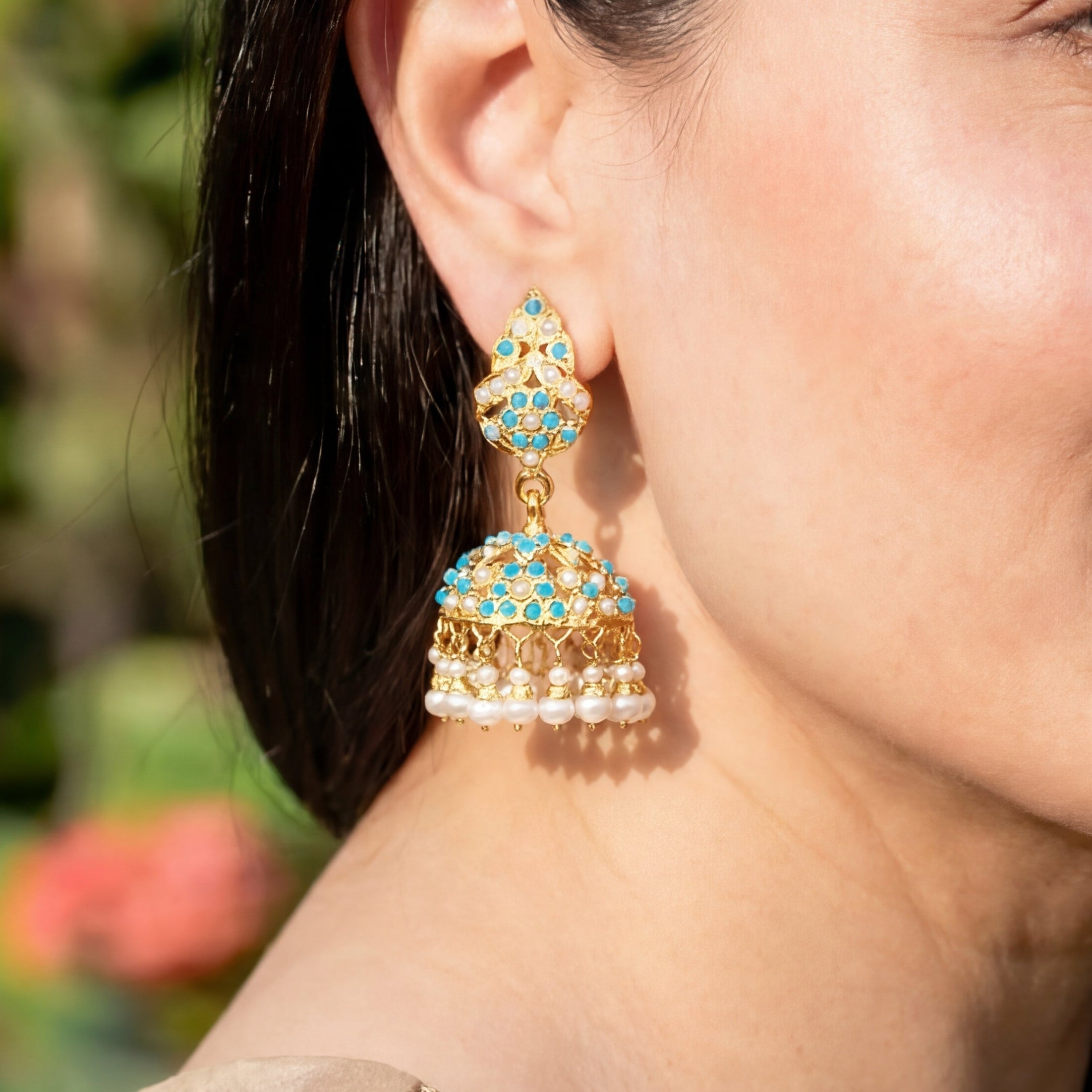 Feroza Jhumki | Sterling Silver Earrings For Women ER 402