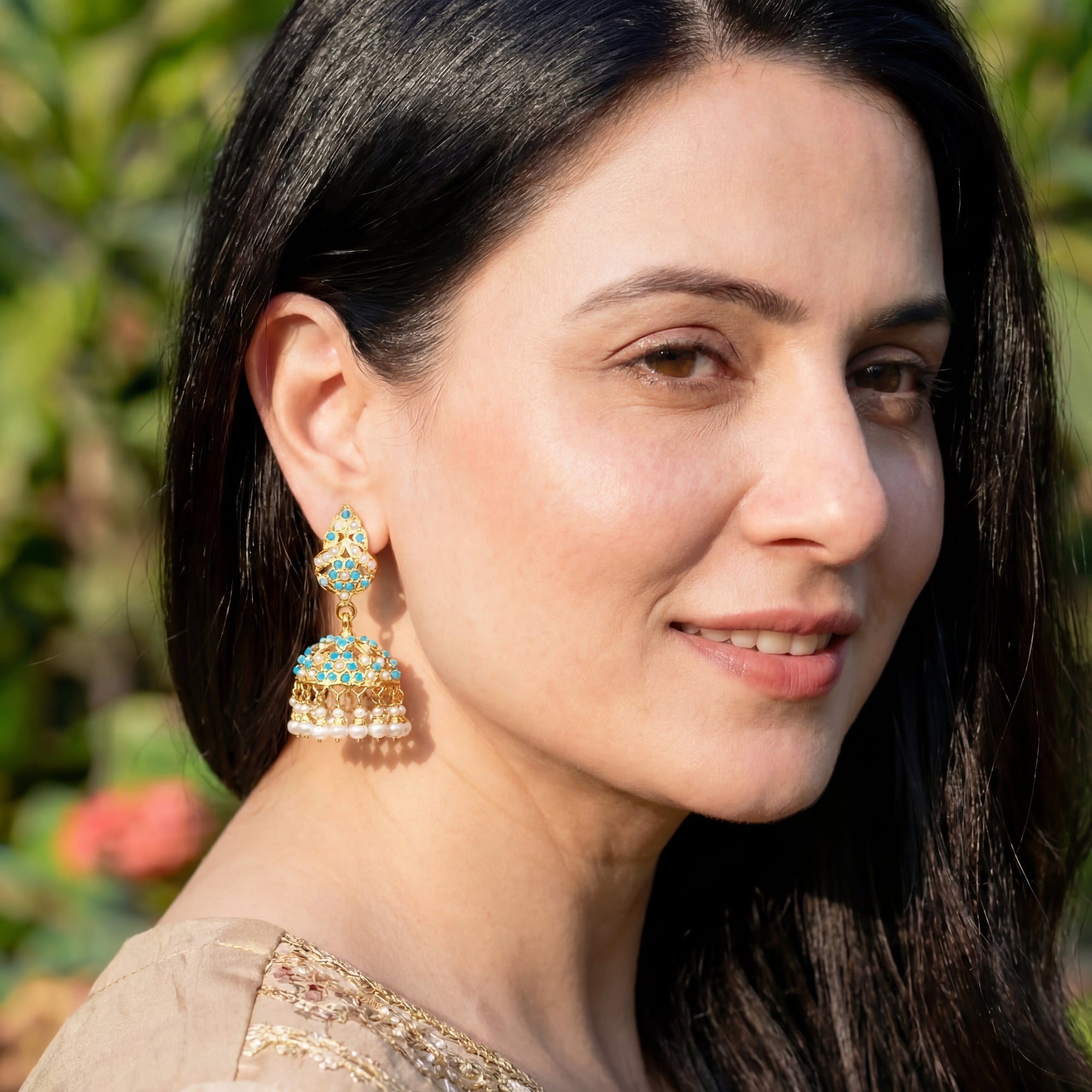 Feroza Jhumki | Sterling Silver Earrings For Women ER 402