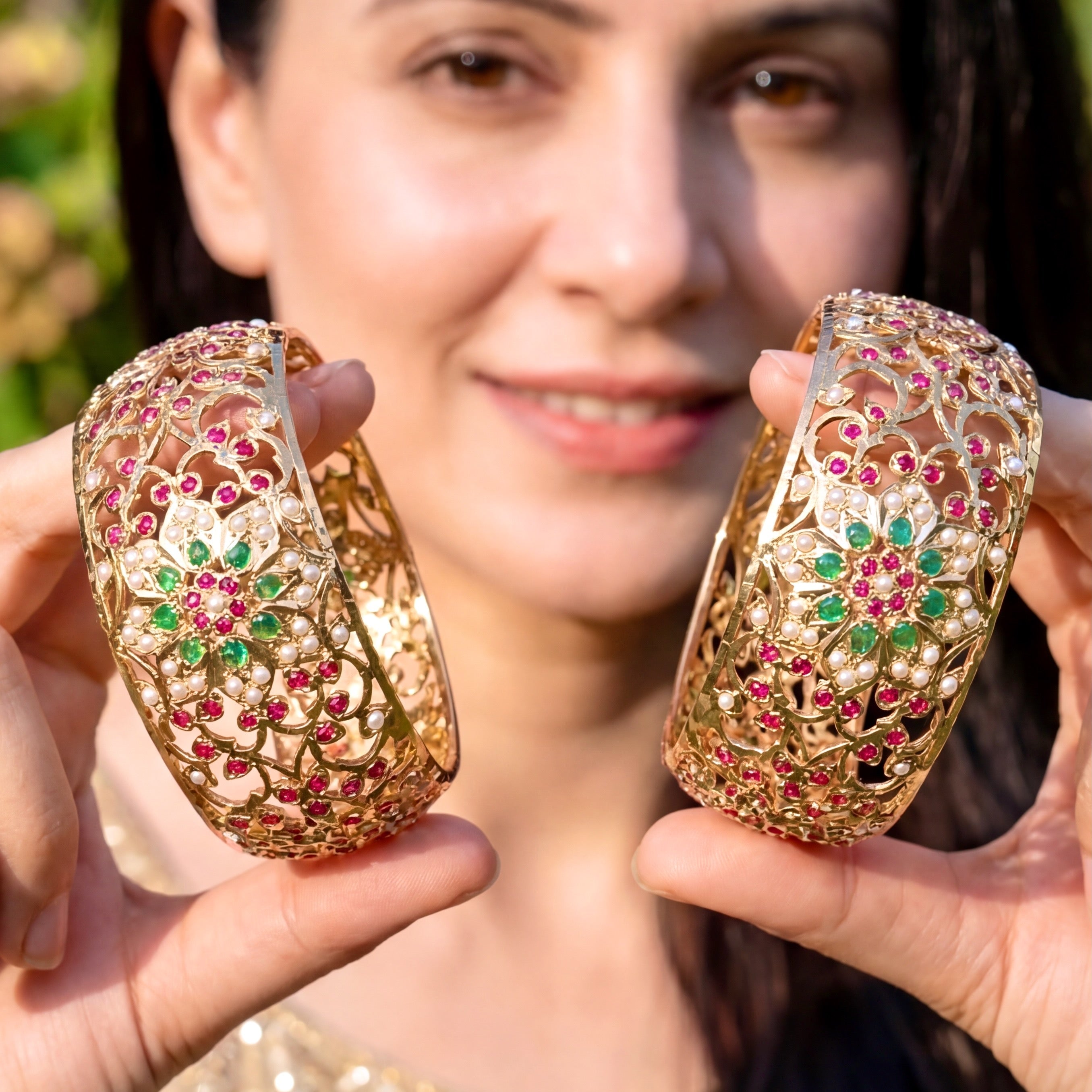 Antique Mughal era Inspired | Statement Bangles | Gold Plated BG 070