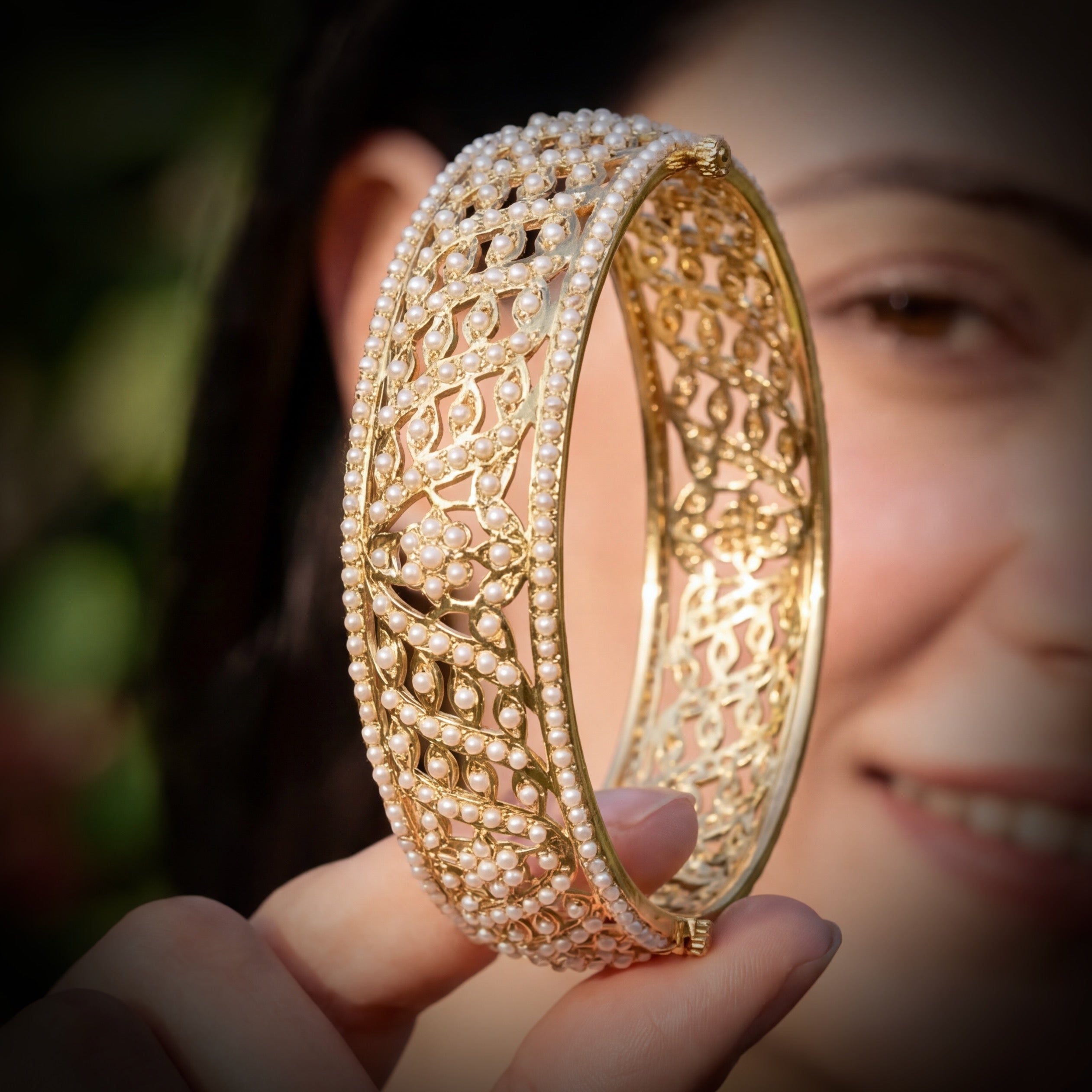 Pearl Kada for Women | Intricately Handcrafted Bangles BG 068A