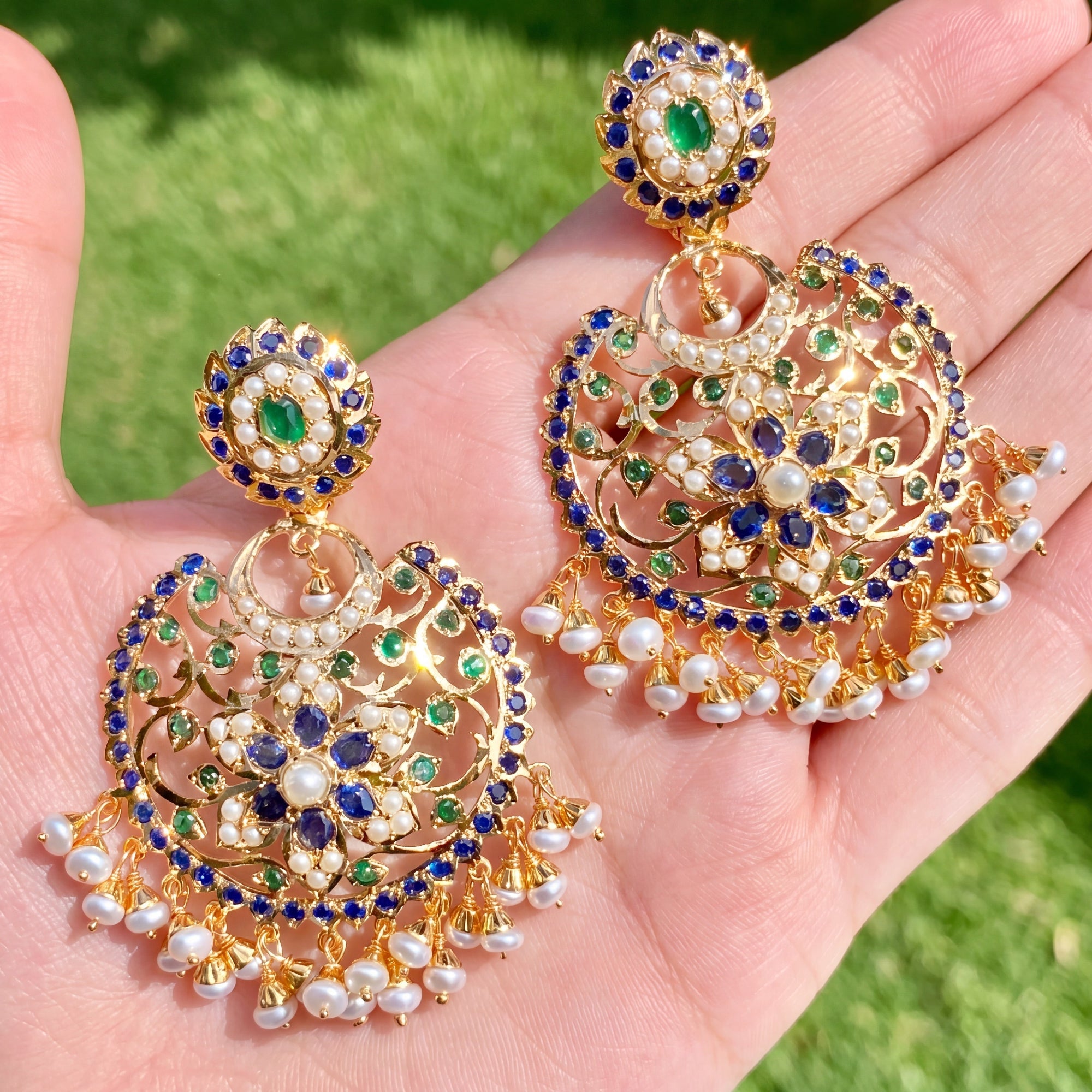 Evergreen Gold Plated Chandbali Earrings | Mughal Era Jewellery | ER 428