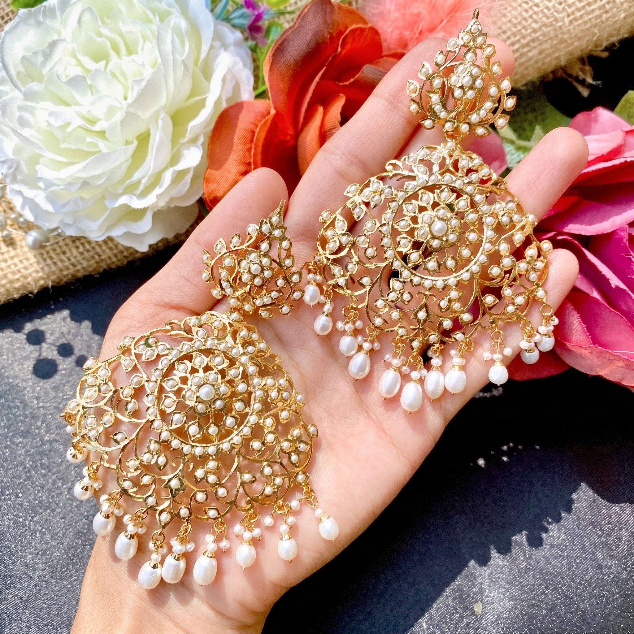 Big Indian Jadau Earrings | Gold Plated in Silver ER 100