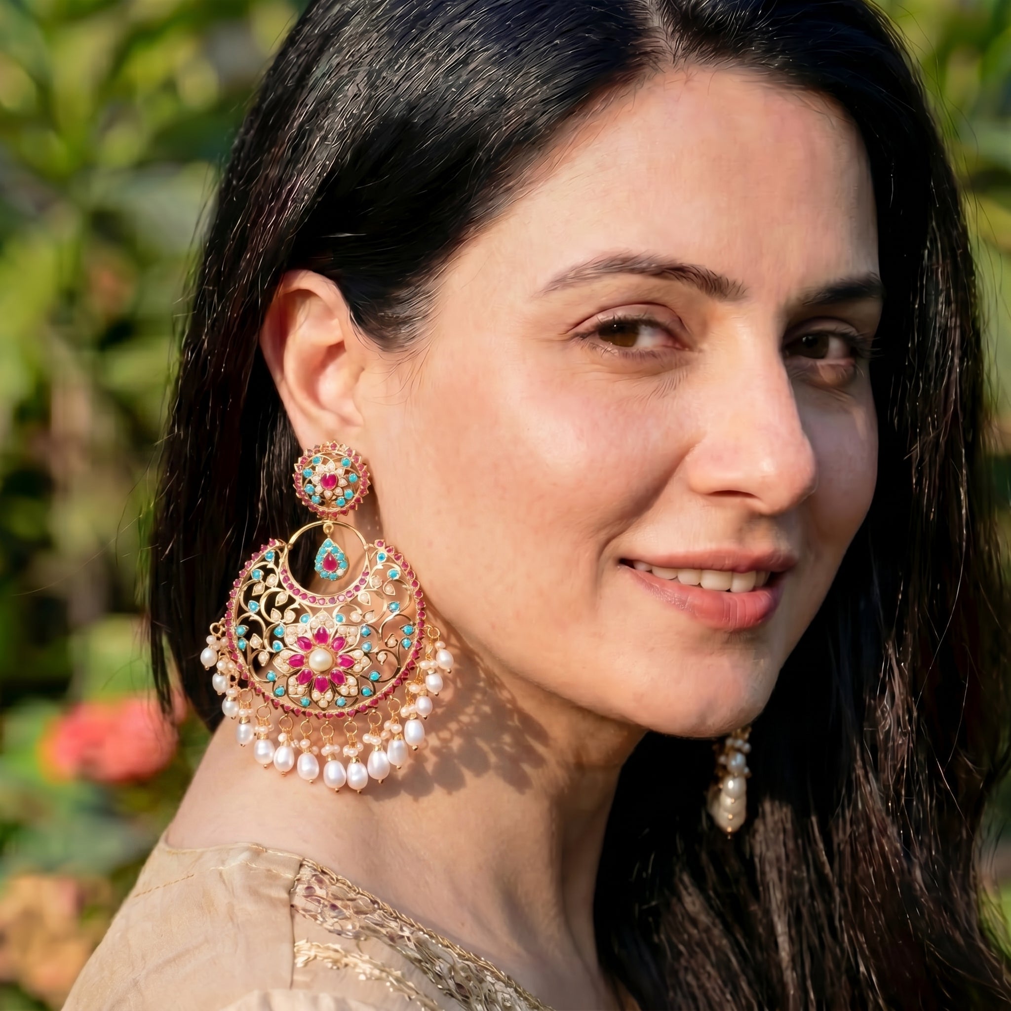 Big Silver Chandbali Earring | Exquisitely Hand Crafted Indian Jewelry ER 305