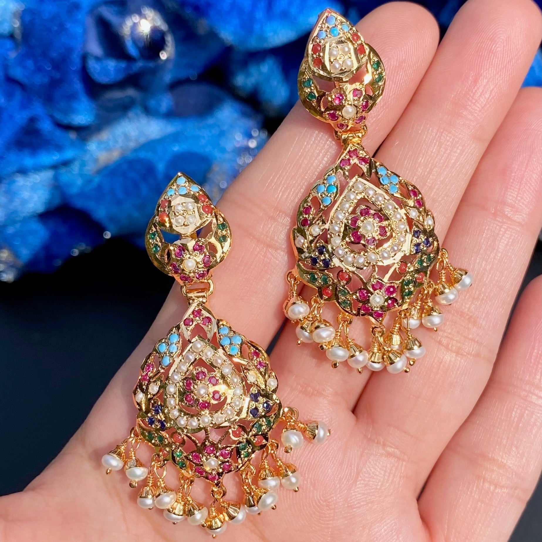 fine indian navaratna necklace set