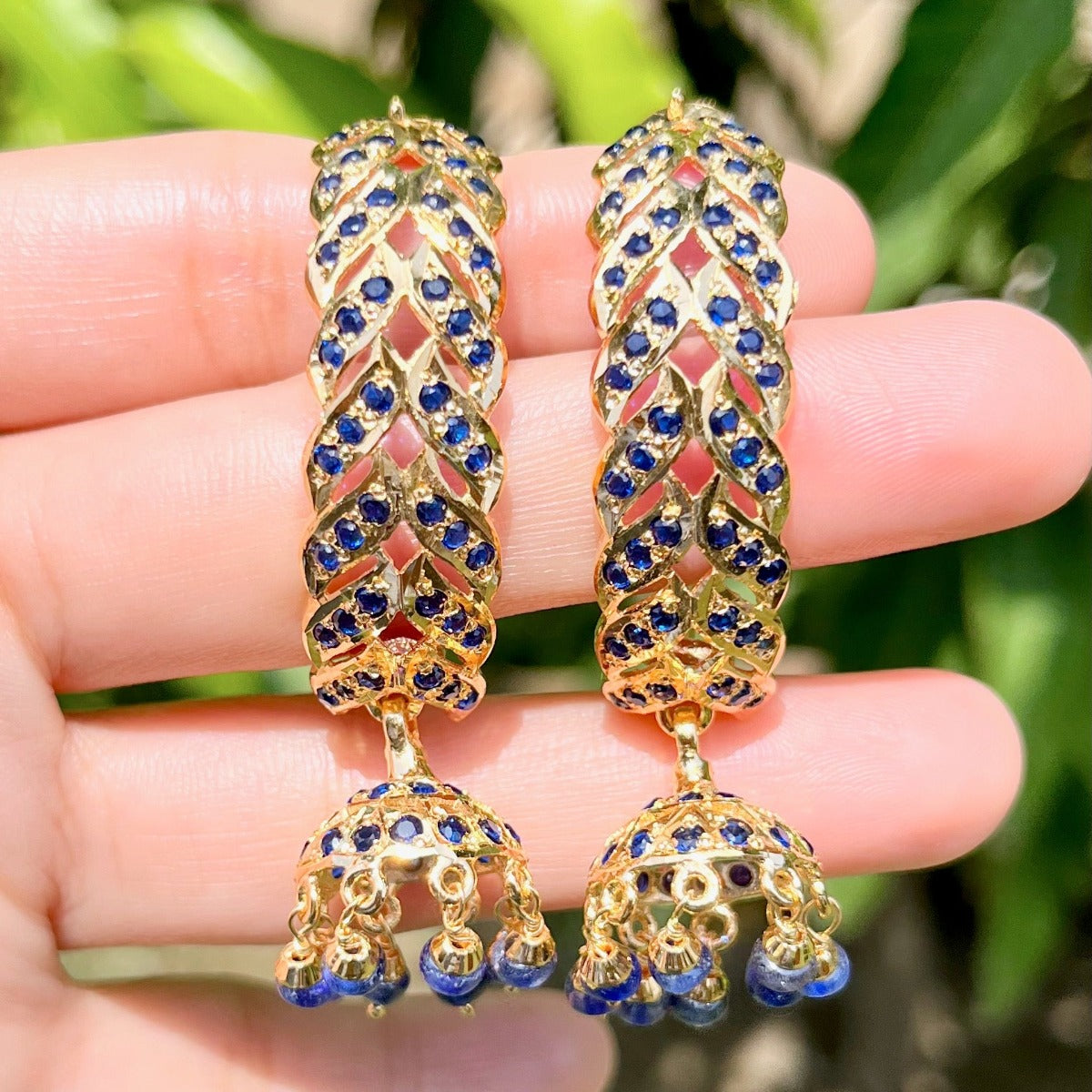 hyderabadi jhumki in deep blue