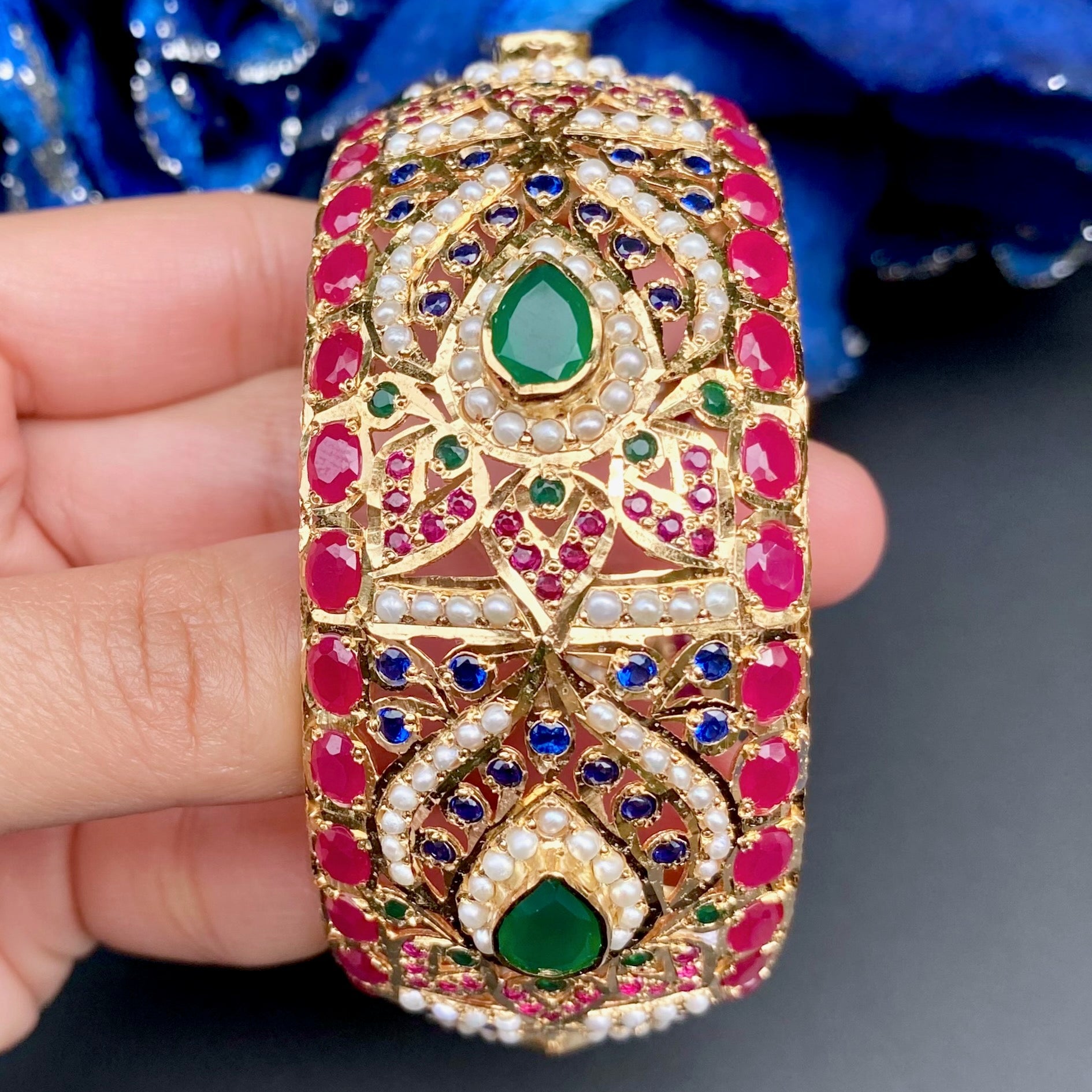 Exquisite Jadau Kada Bangles | Gold Plated on Silver BG 133