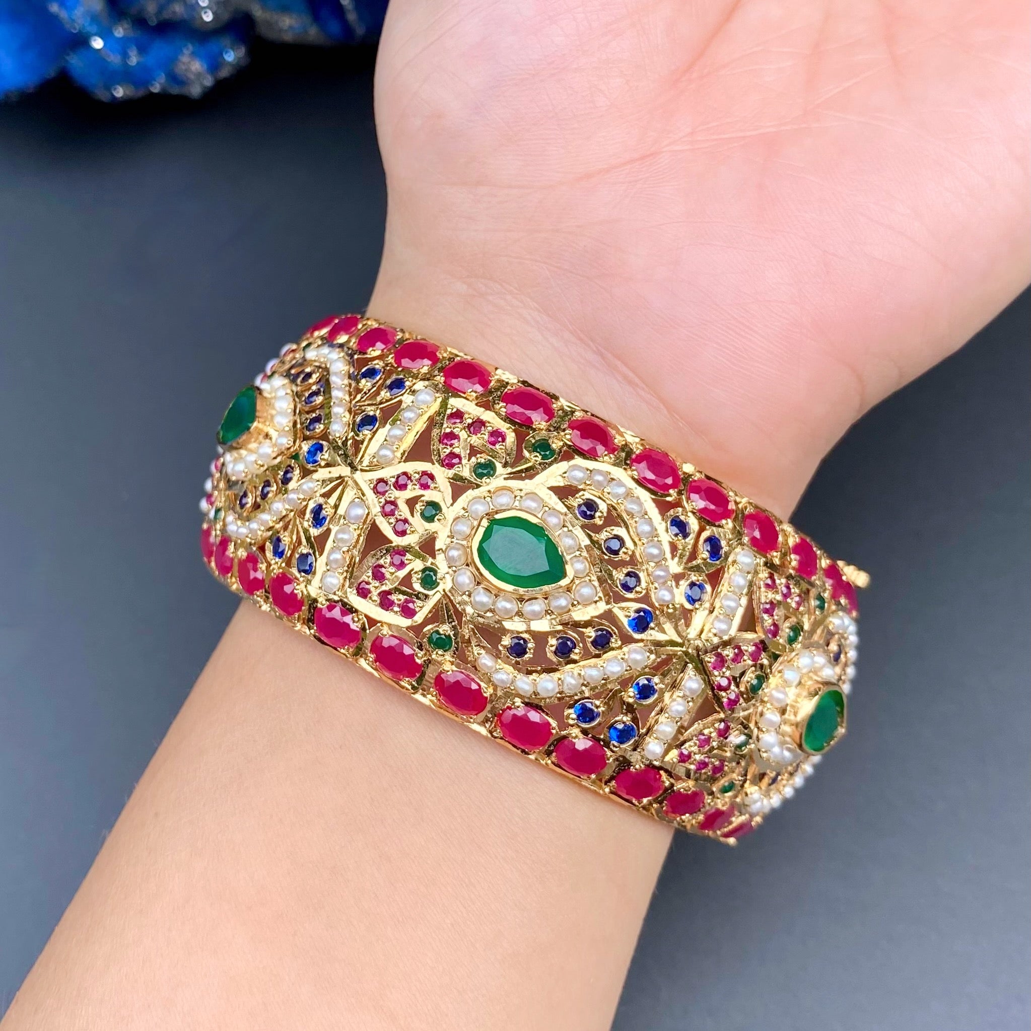 Exquisite Jadau Kada Bangles | Gold Plated on Silver BG 133