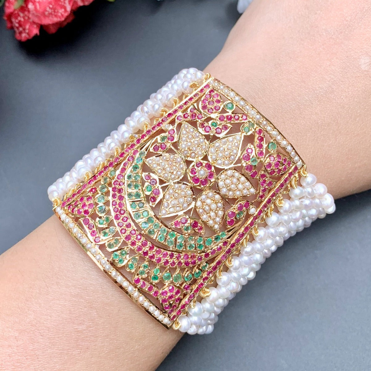 shop 22 carat gold multicoloured mantasha for bengali women online