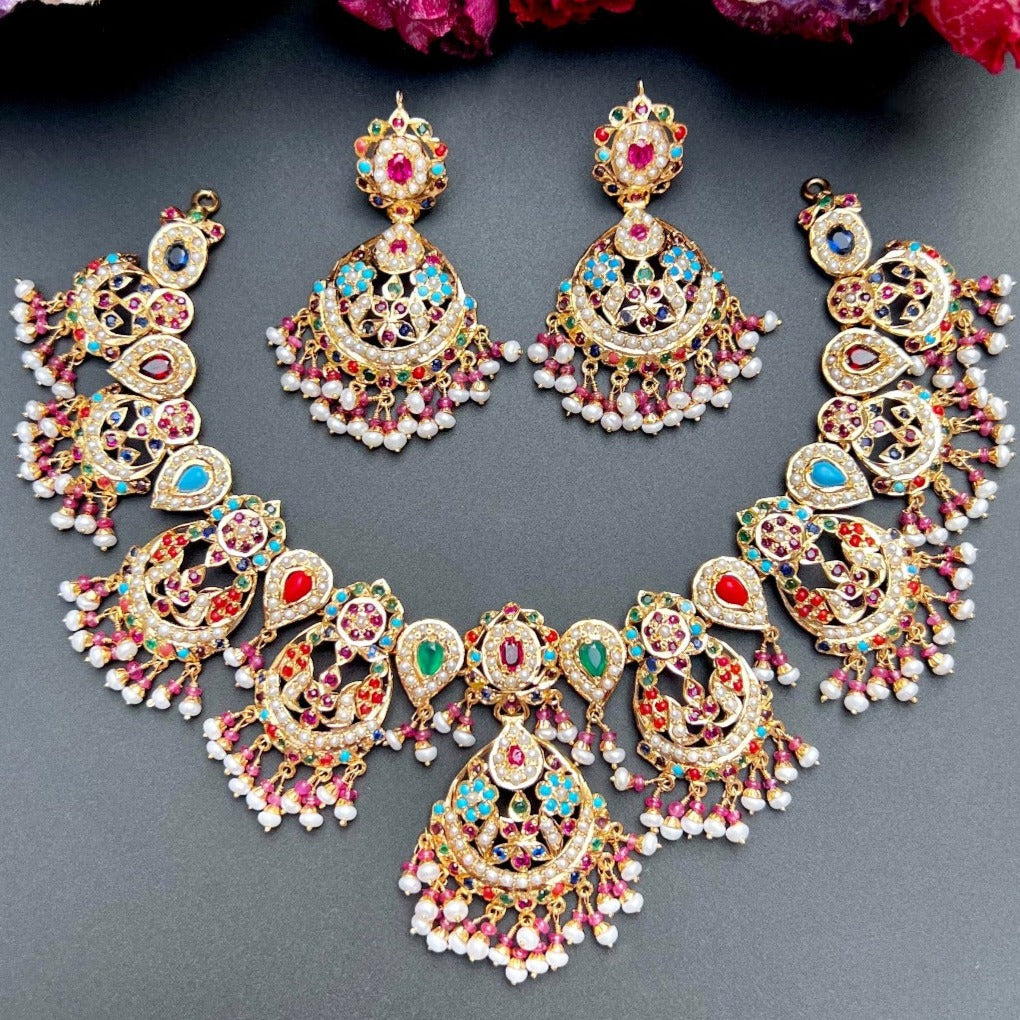 navaratna necklace set nj