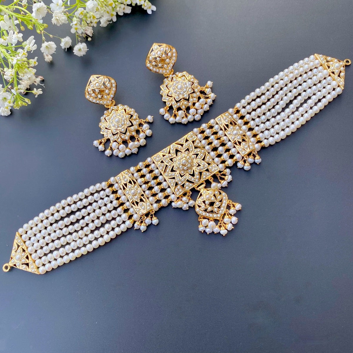 real pearls choker set